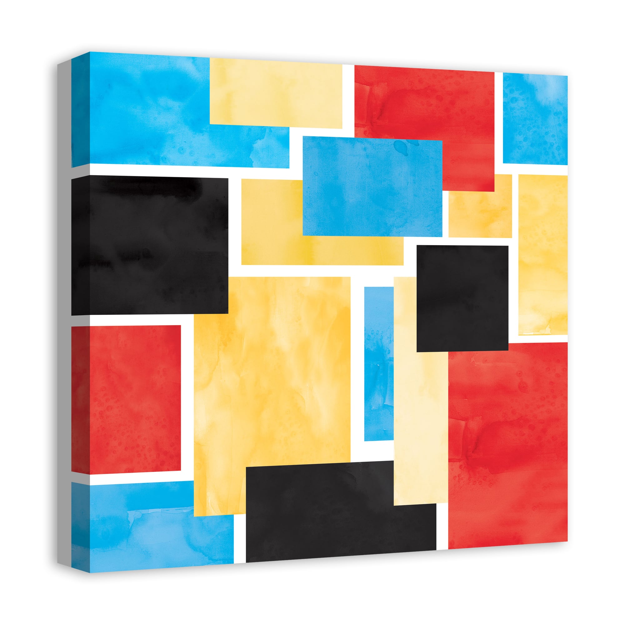 Colorful Primary Abstract 16" x 16" Canvas Wall Art