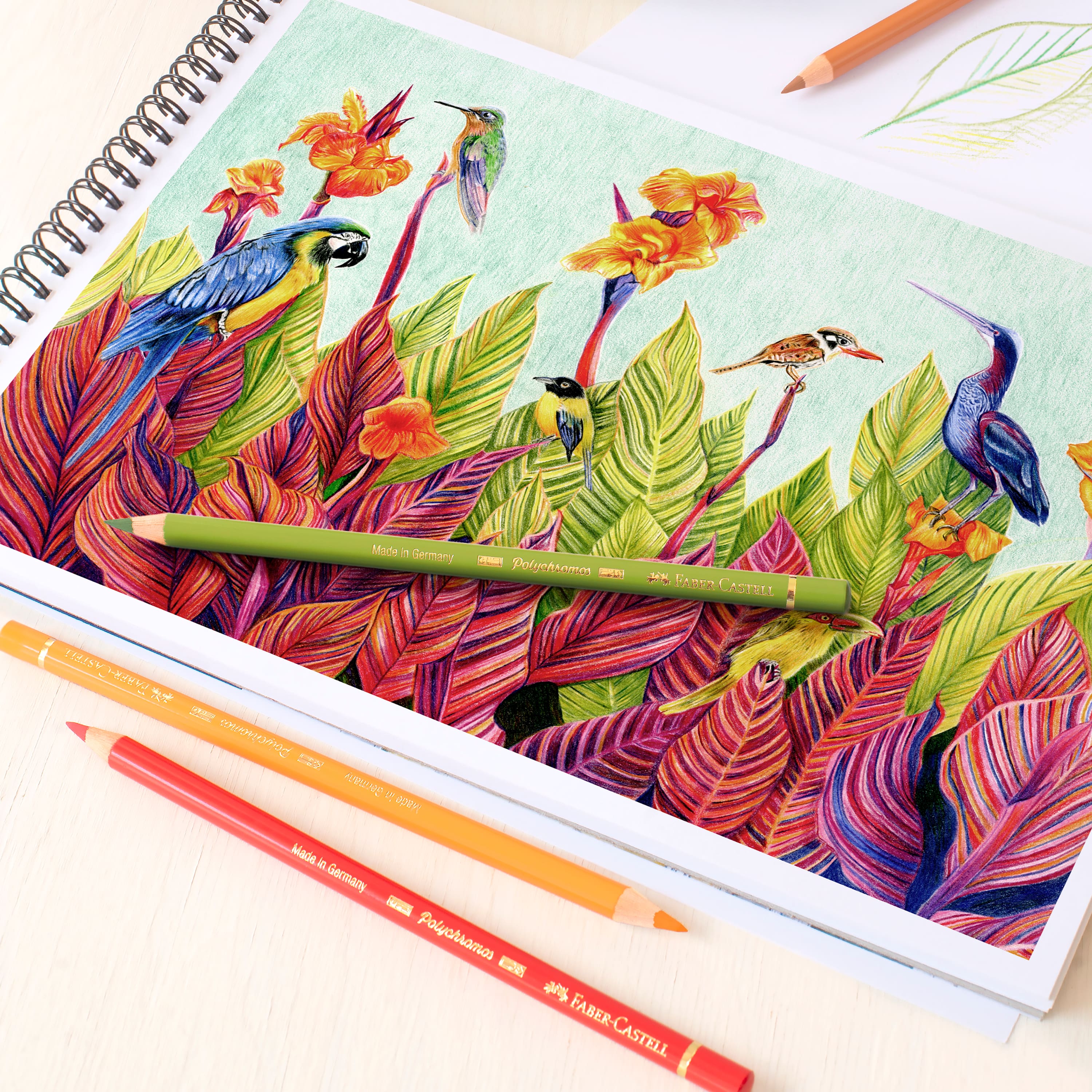 Faber-Castell Polychromos 120 Color Colored Pencil Set in Wood Case