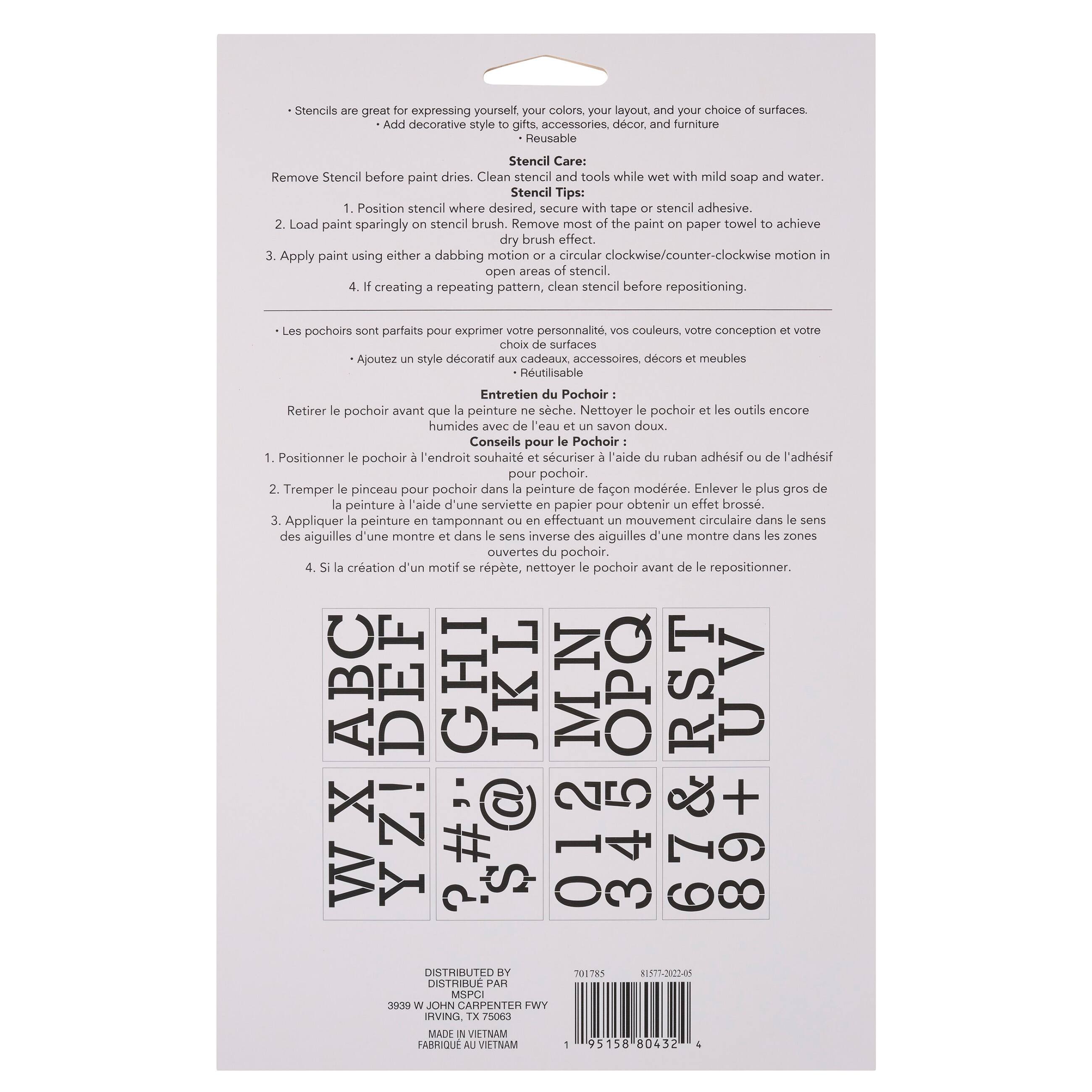 3" Classic Serif Alphabet Stencils by Craft Smart®