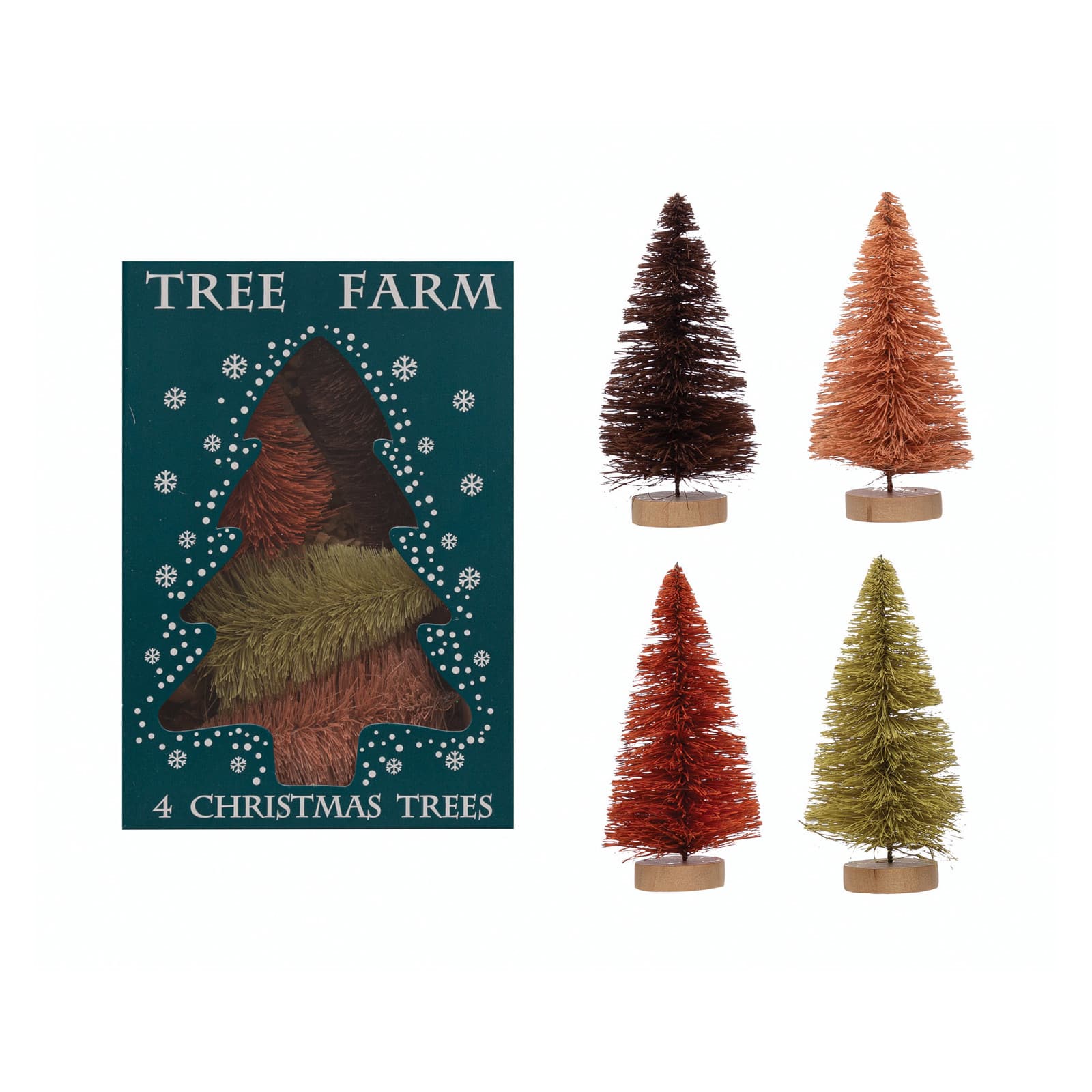 Hello Honey® 4.25" Sisal Bottle Brush Tree with Wood Base Set