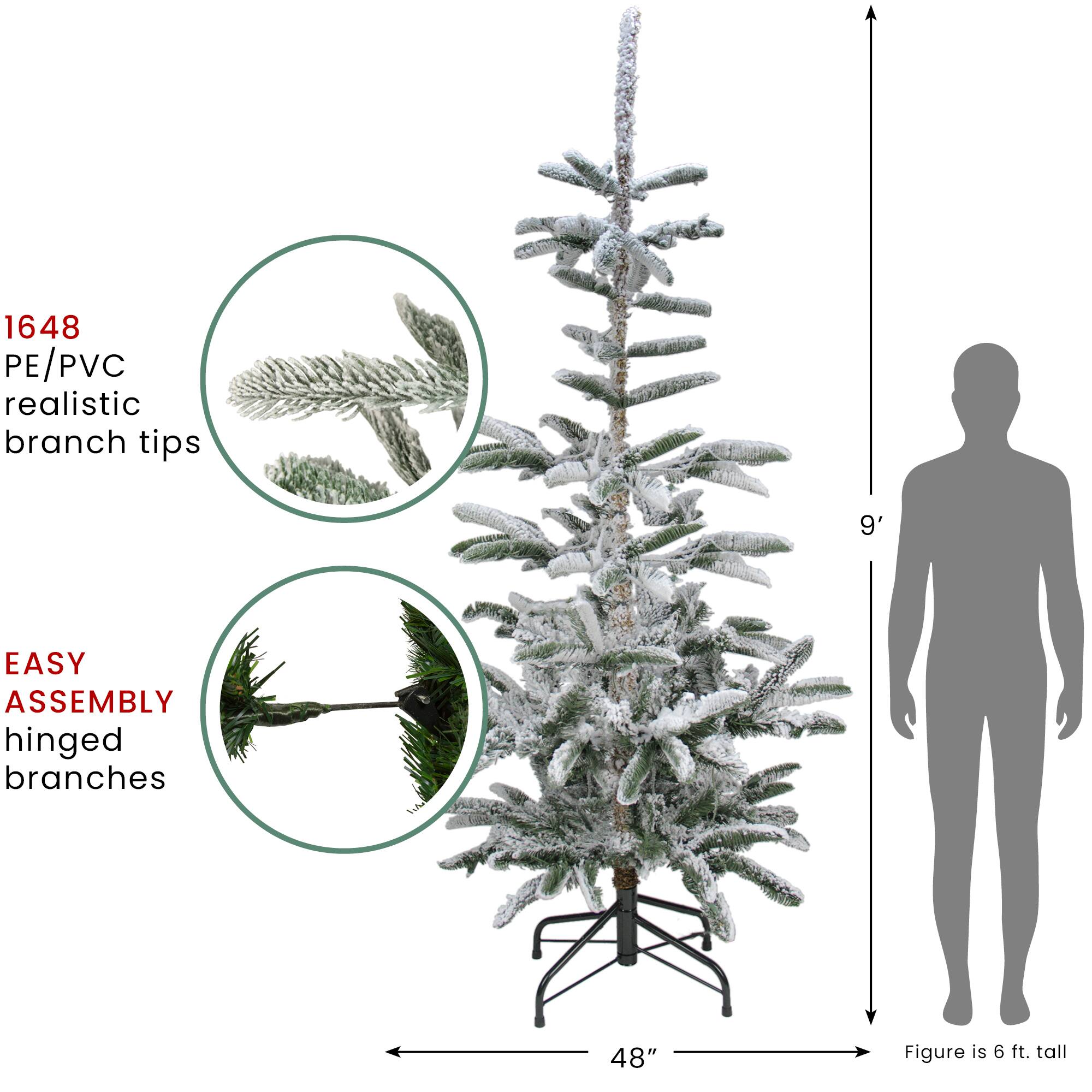 9ft. Unlit Real Touch™ Flocked Nordmann Fir Artificial Christmas Tree