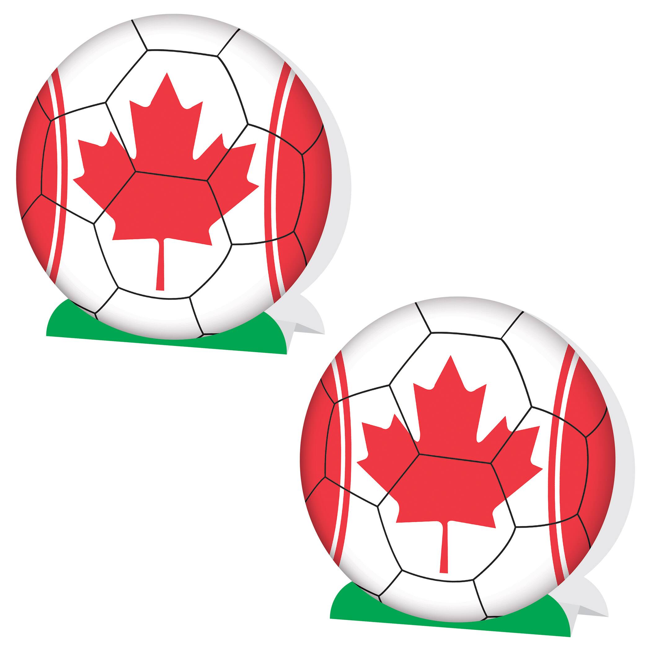 9.25" Canada 3D Soccer Ball Centerpieces, 2ct.