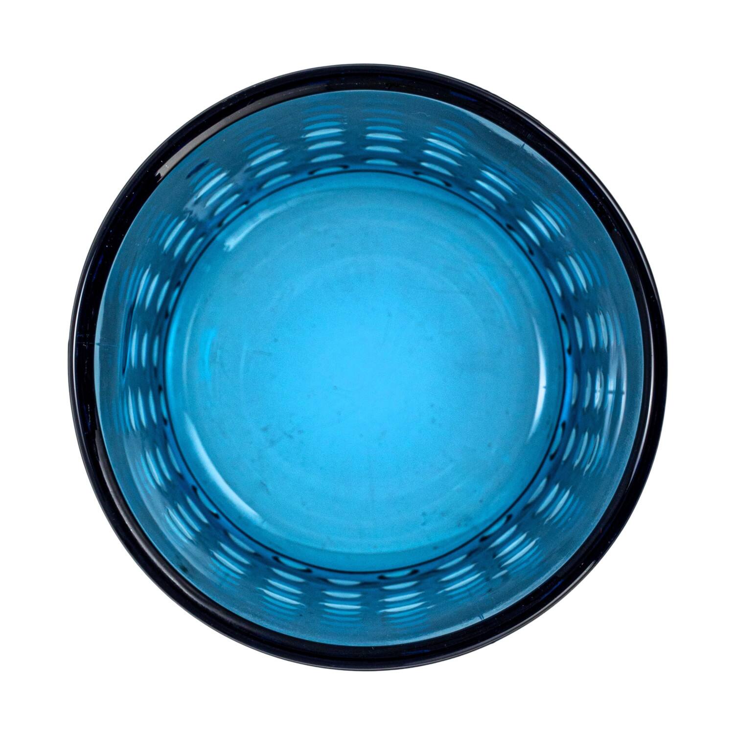 Hello Honey® 12oz. Blue Hobnail Drinking Glass