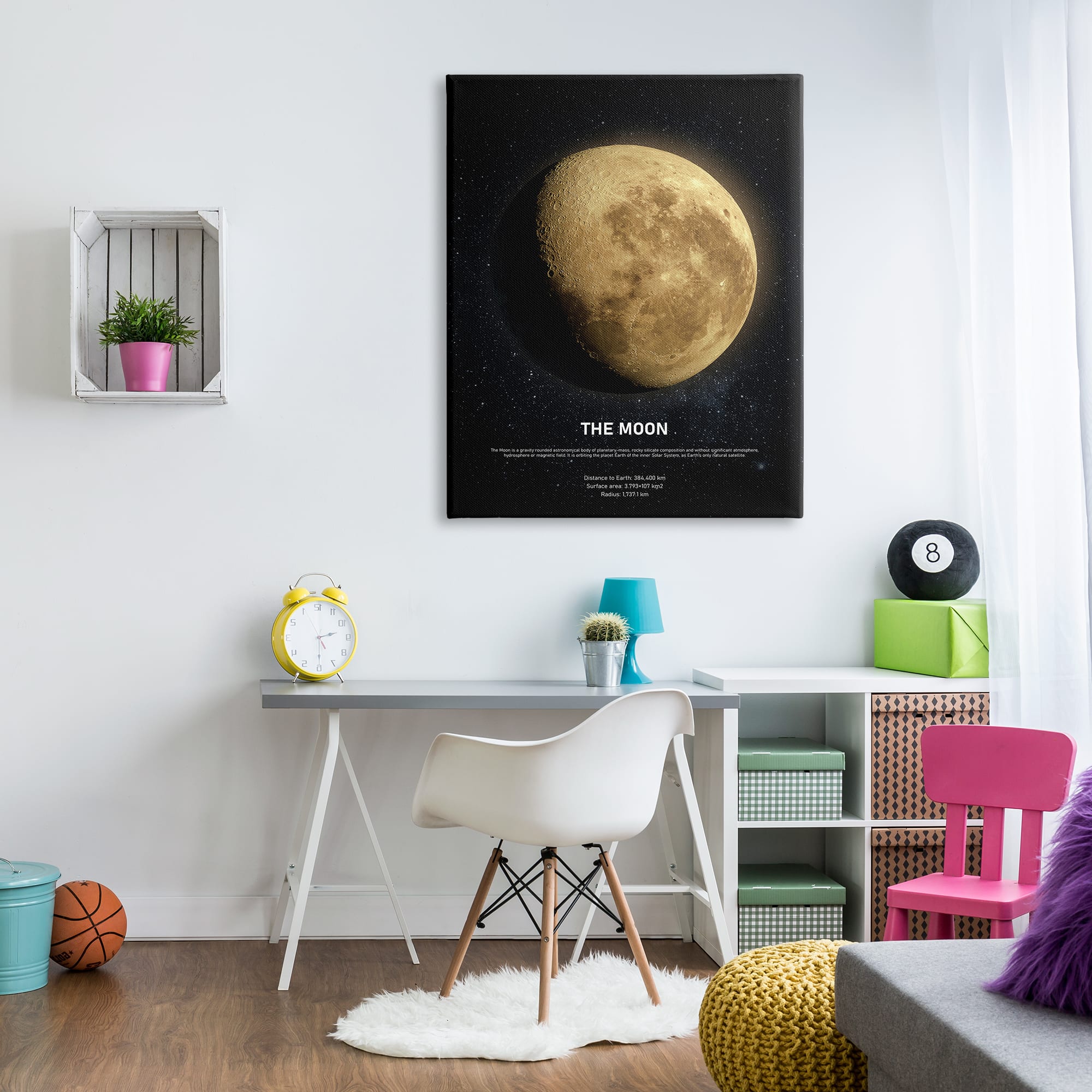 Stupell Industries Earth's Moon Celestial Facts Outer Space Infographic Canvas Wall Art