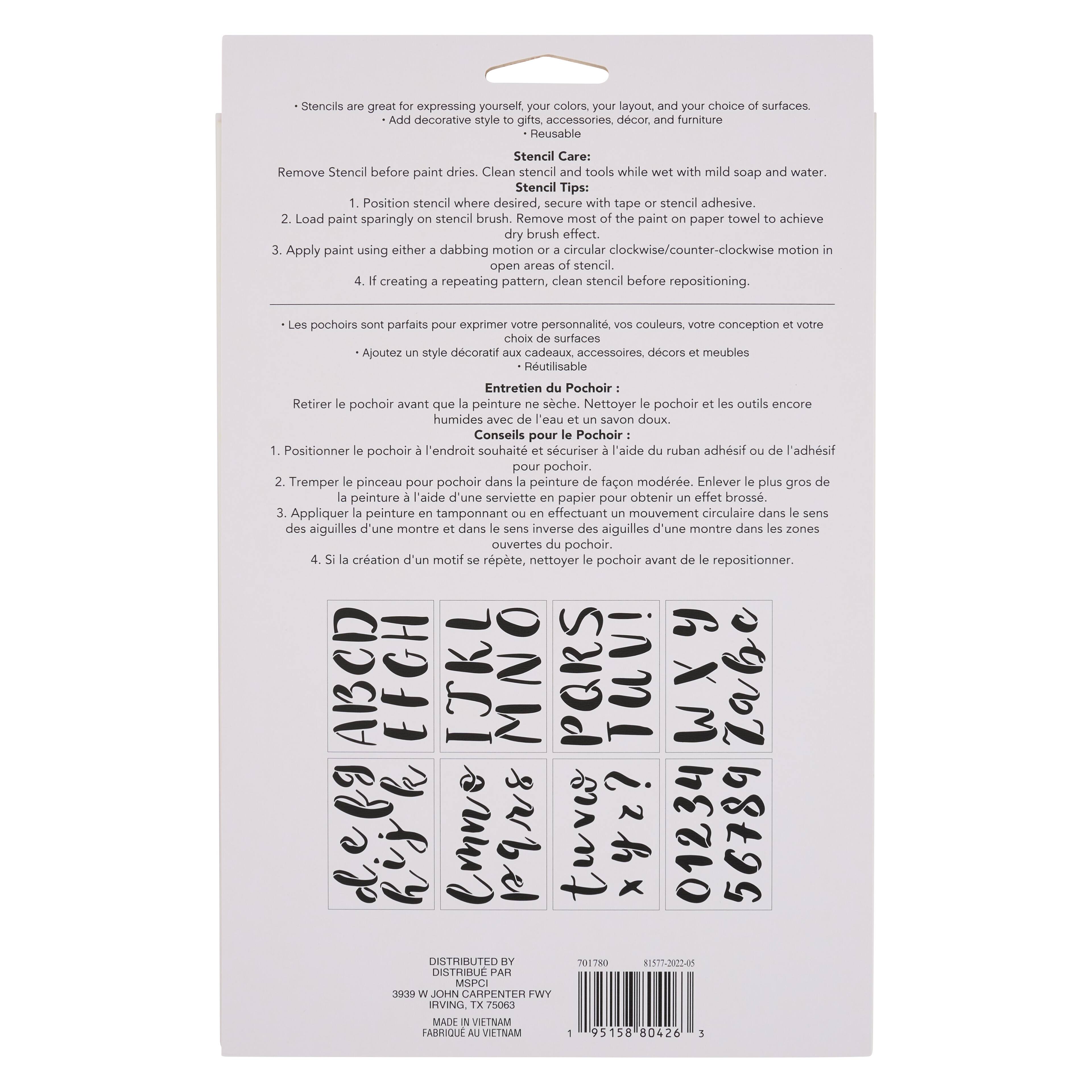 6 Pack: Alphabet Brush Letters Stencils, 7" x 10" by Craft Smart®