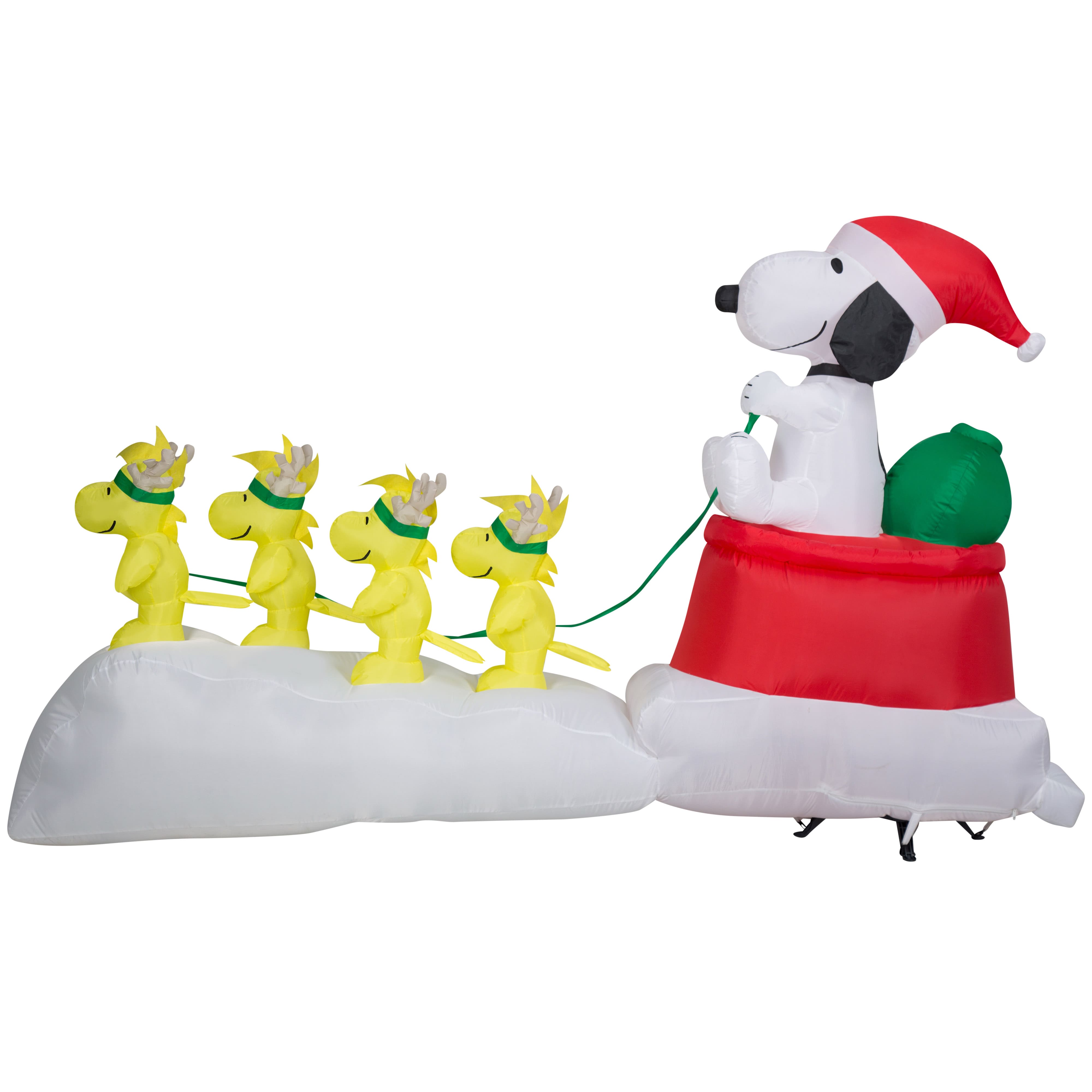 5ft. Airblown® Inflatable Snoopy in Dog Bowl Sleigh with Woodstocks