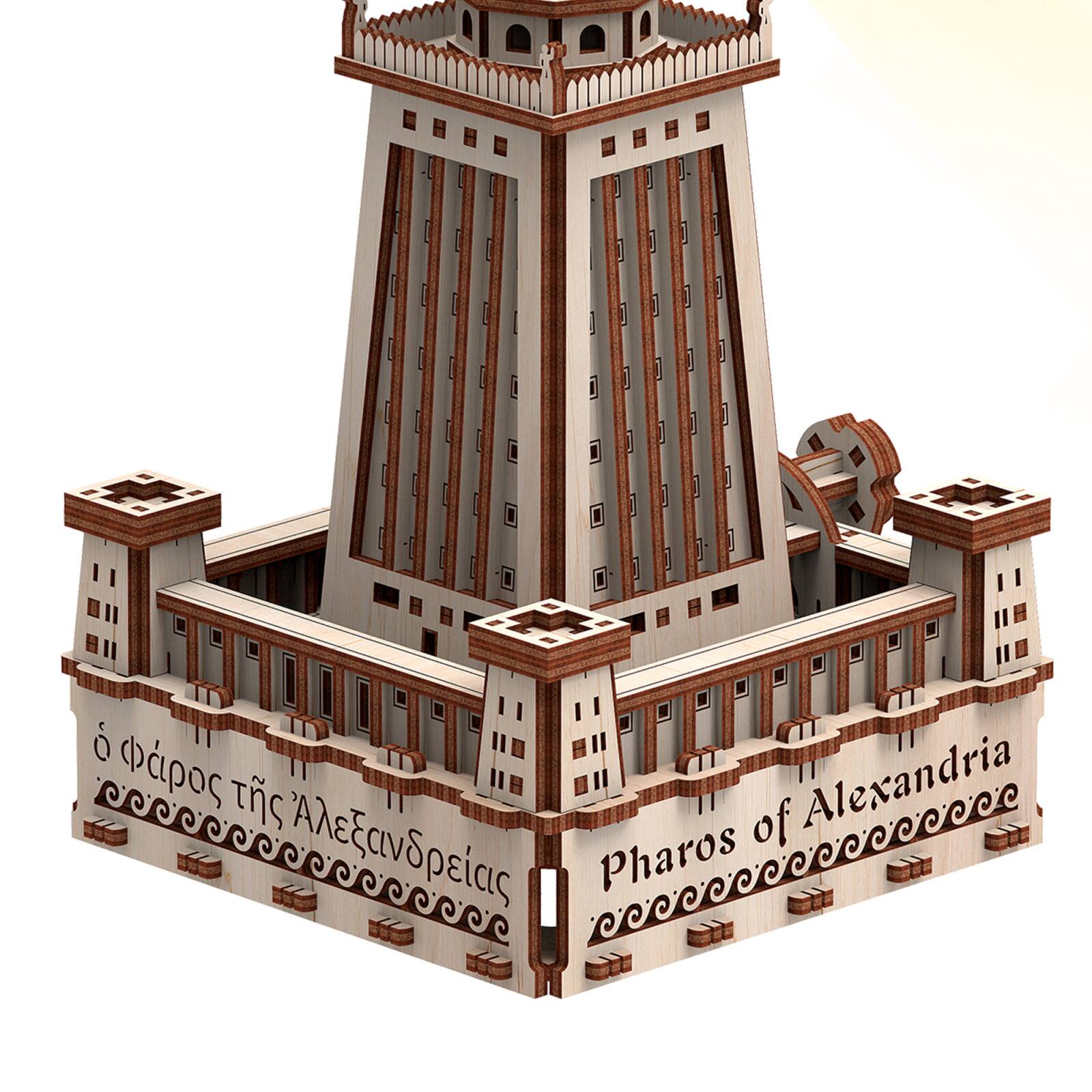 Mr. Playwood Alexandria Lighthouse Eco-Light 3D Wooden STEM Model Kit