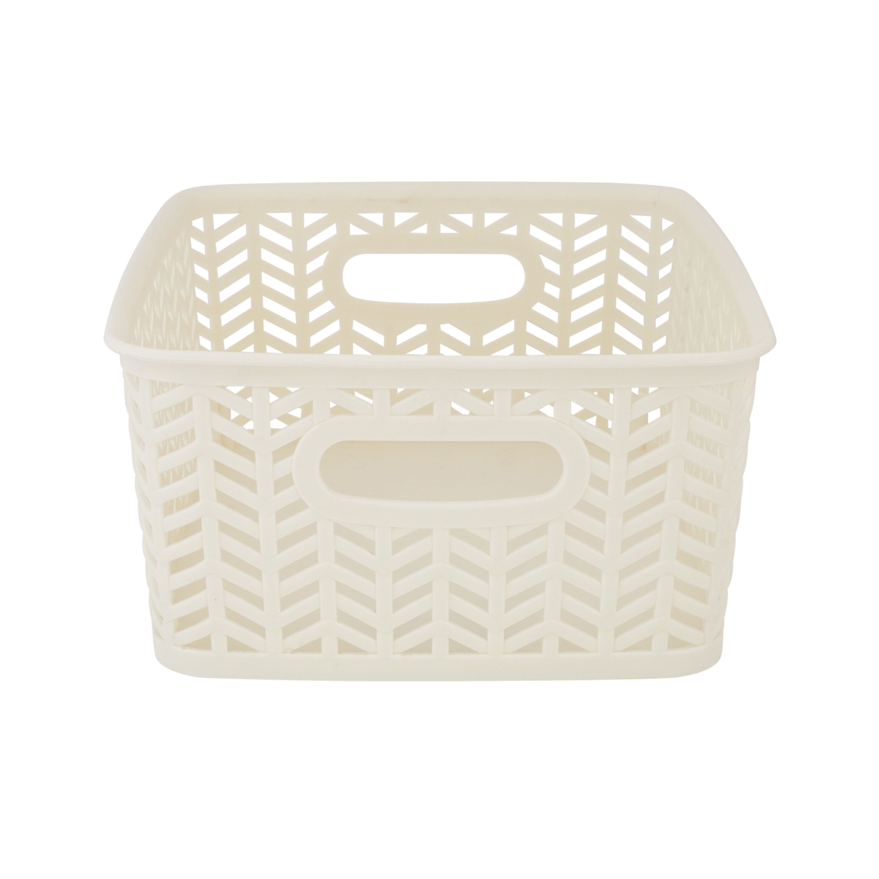 Simplify Small Herringbone Storage Basket, 3ct.