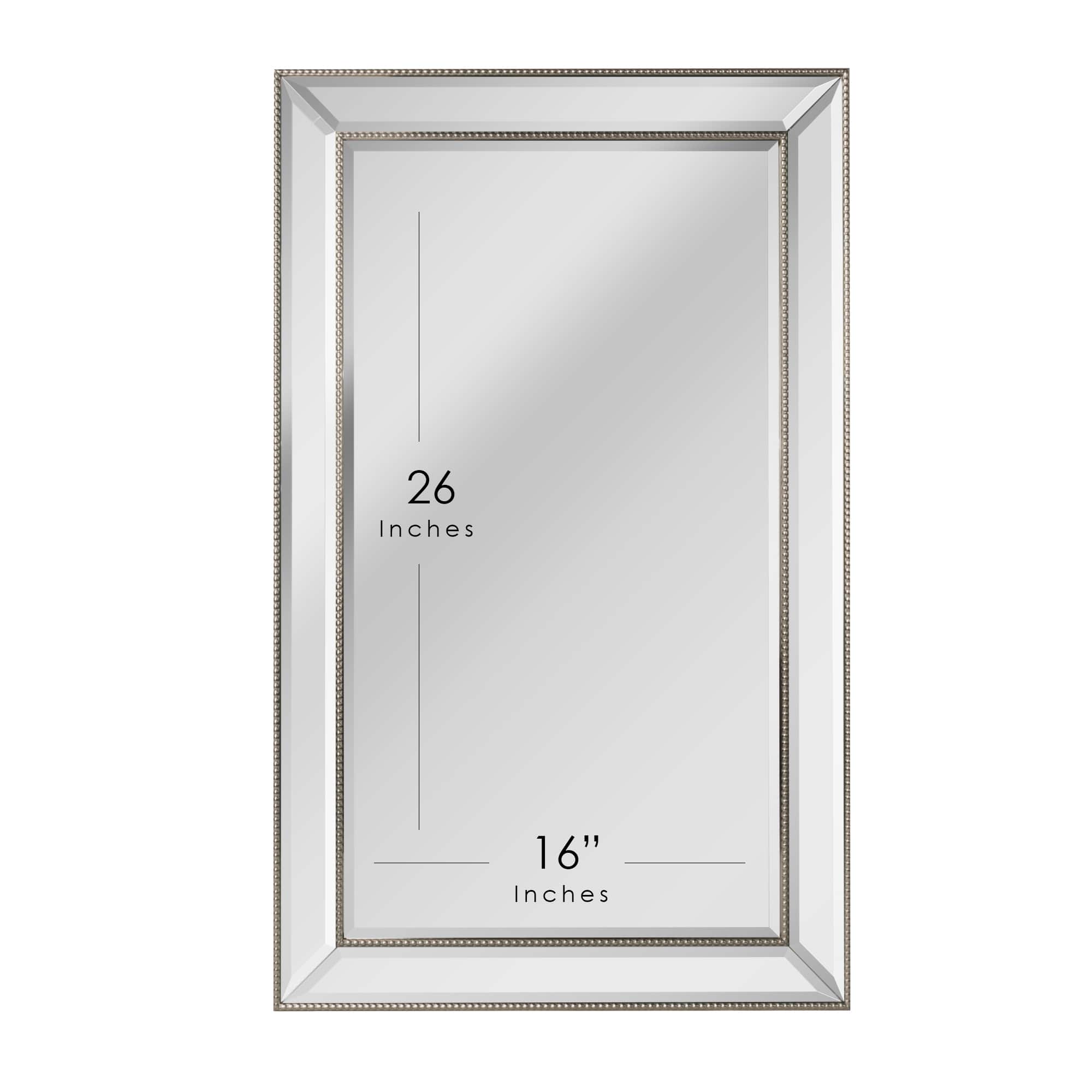 Head West Beaded Champagne Silver Framed Wall Vanity Mirror & Medicine Cabinet