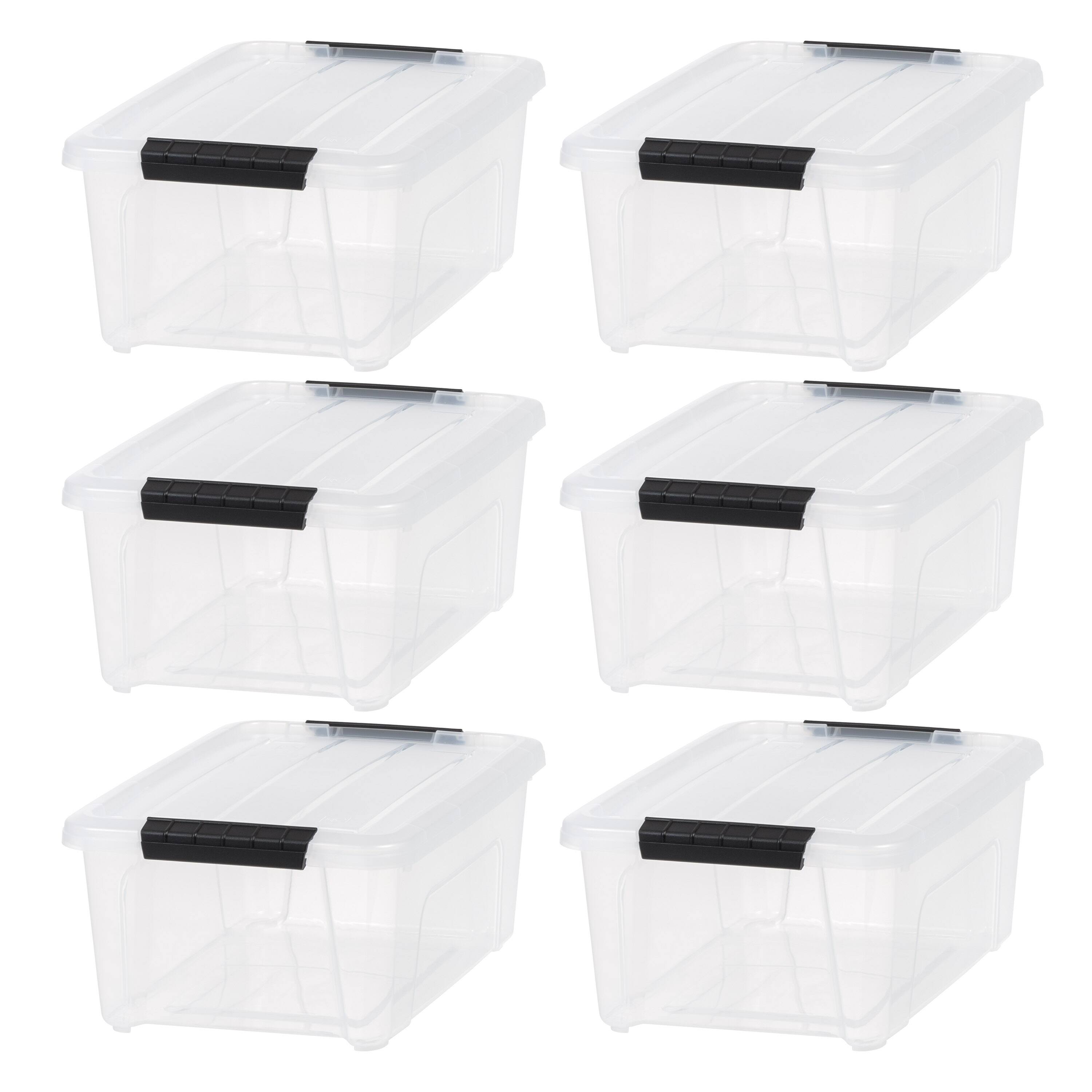 IRIS® 13.5qt. Buckled Clear Boxes with Clear Buckle Lids, 6ct.