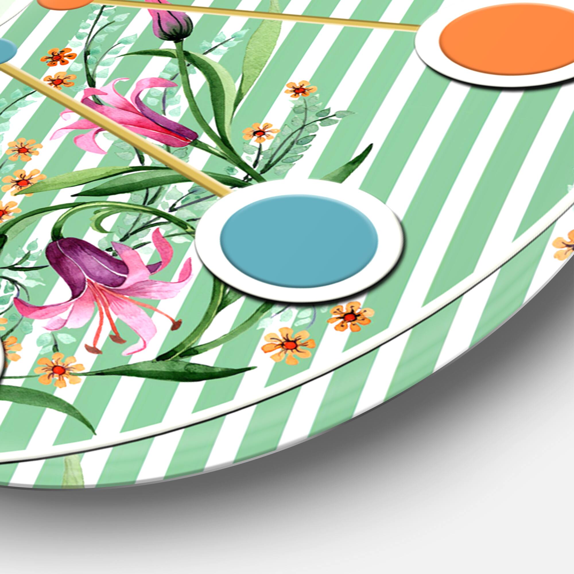 Designart 'Floral Botanical Retro Ix Mid-Century Modern Wall Clock
