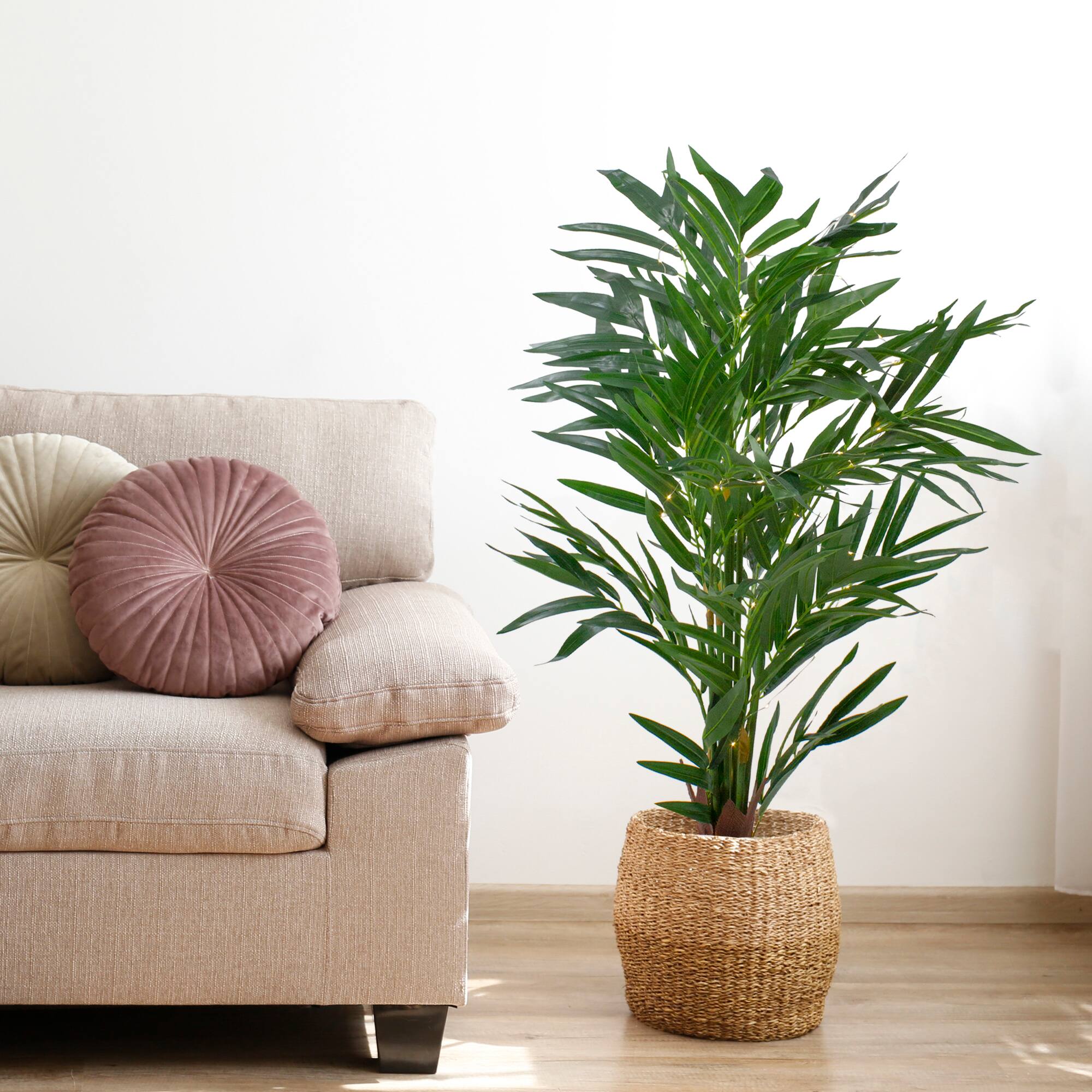 42" LED Lighted Potted Artificial Majesty Palm Plant