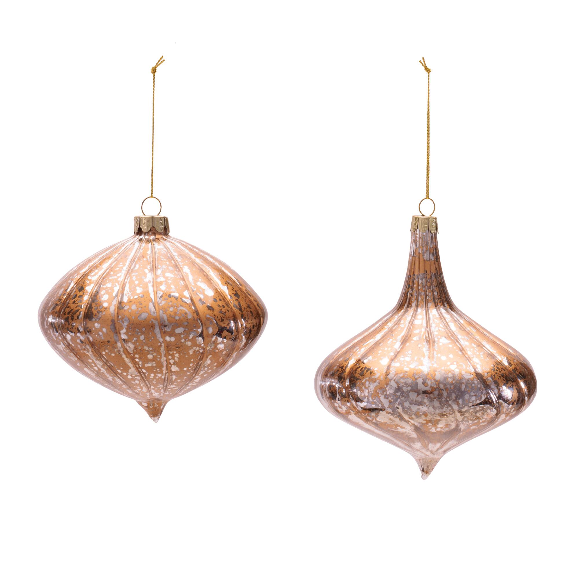 Melrose Brown Glass Ornament Set
