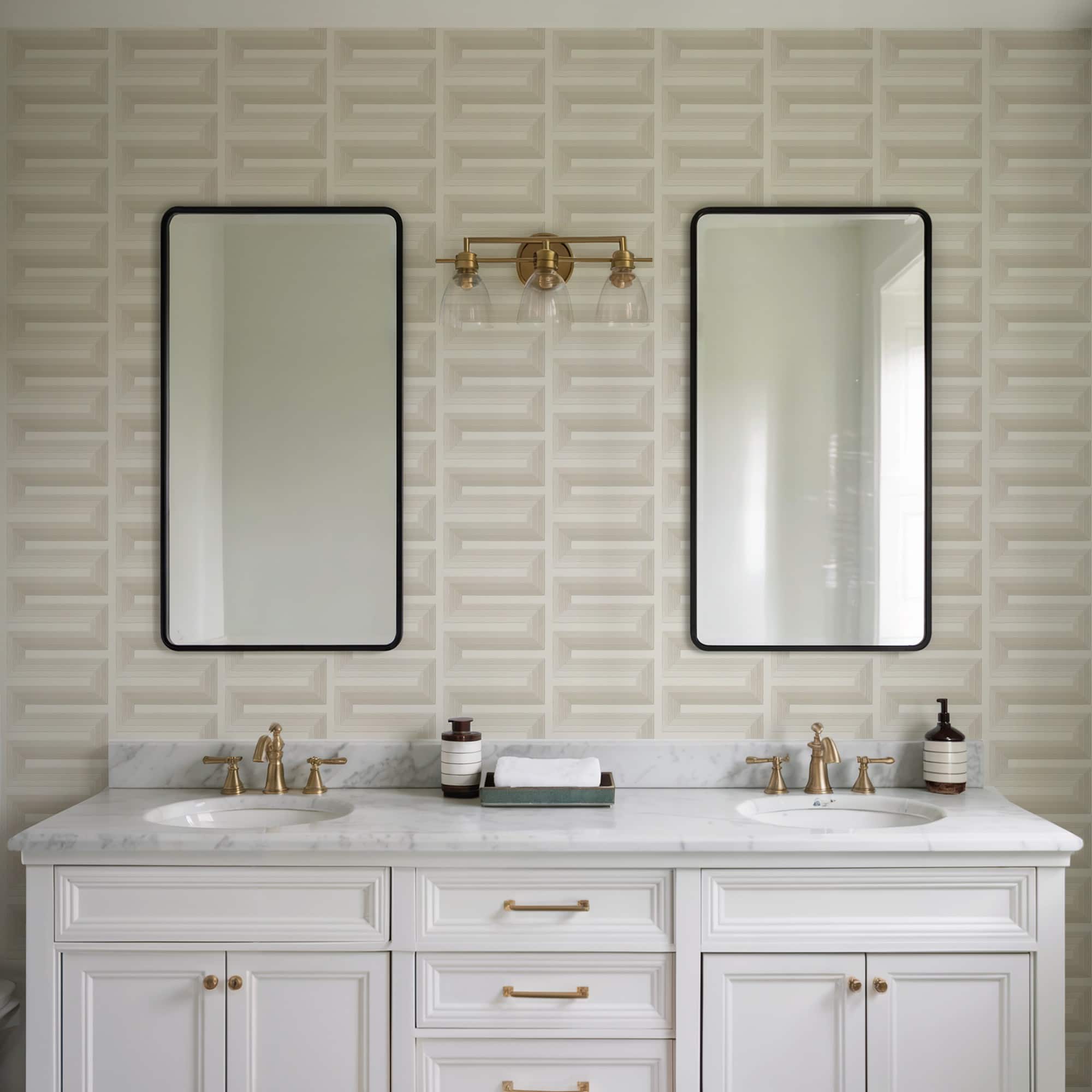 Designs Direct Embroidered Grecian Key Wallpaper