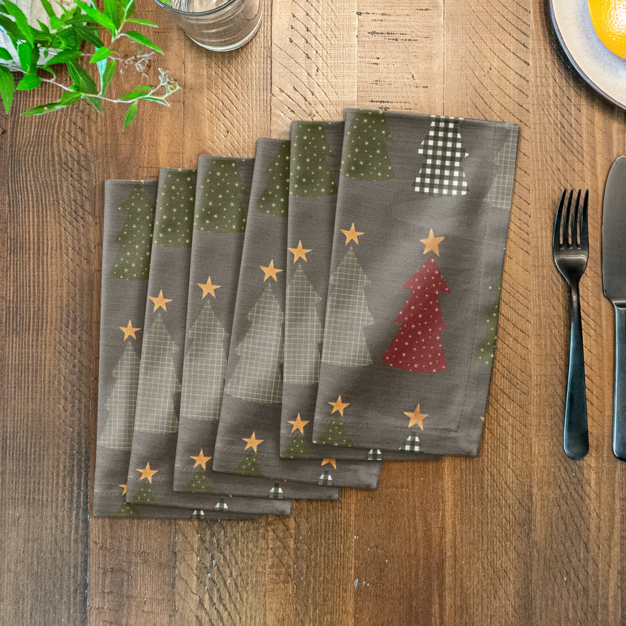 Tree Pattern Cotton Twill Napkin