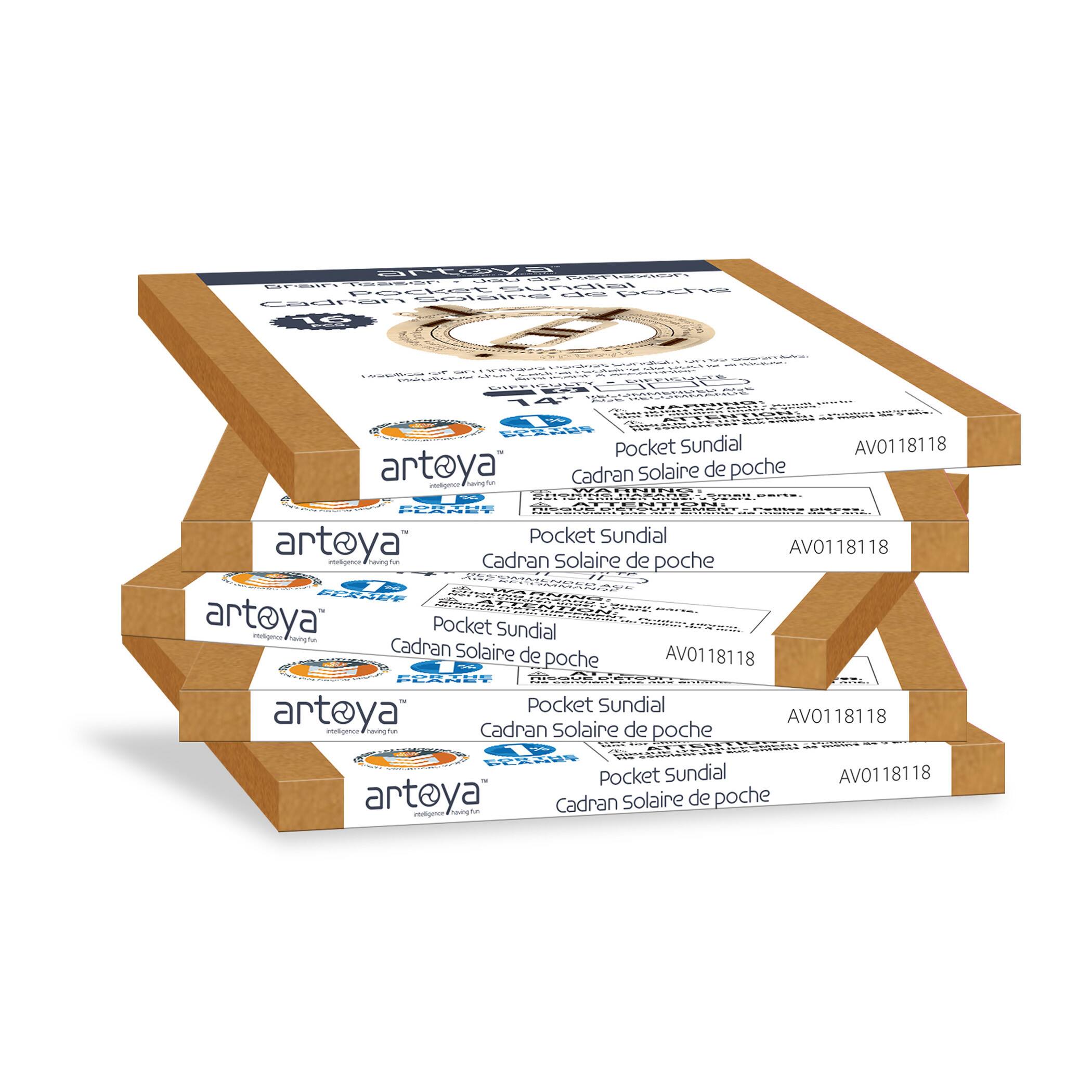 artoya Pocket Sundial 3D Wooden STEM Model Kits, 5ct.