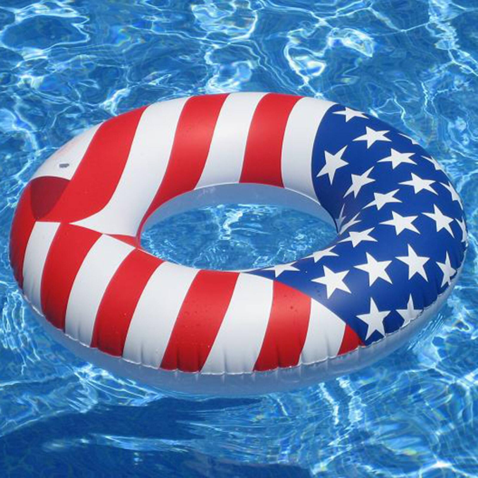 36" Stars & Stripes Inflatable Swimming Pool Inner Tube Ring Float