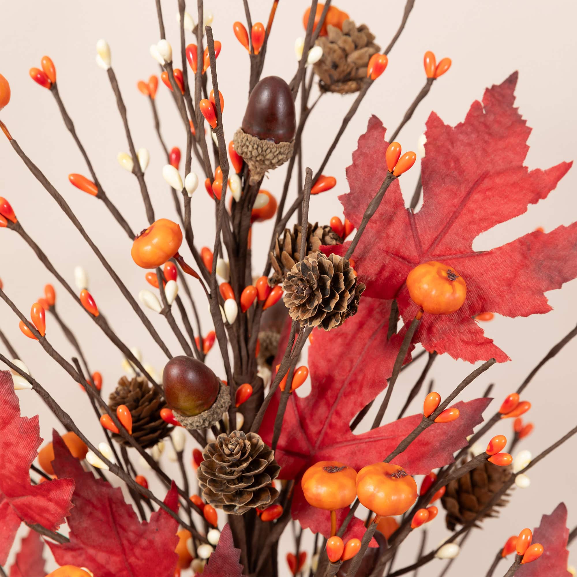 Glitzhome® 21" Fall Burgundy Leaves Table Tree