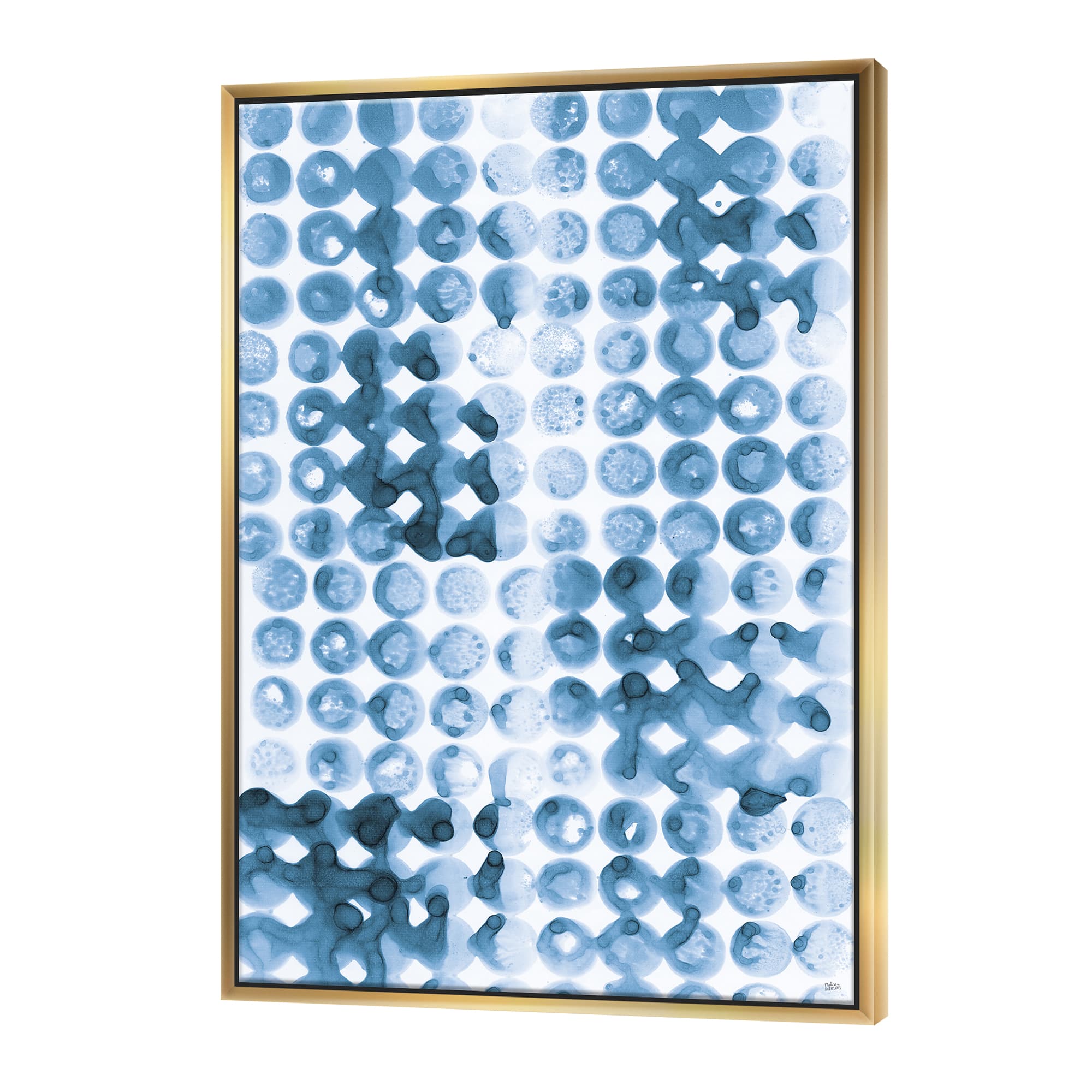 Designart - Indigo watercolor geometrical II