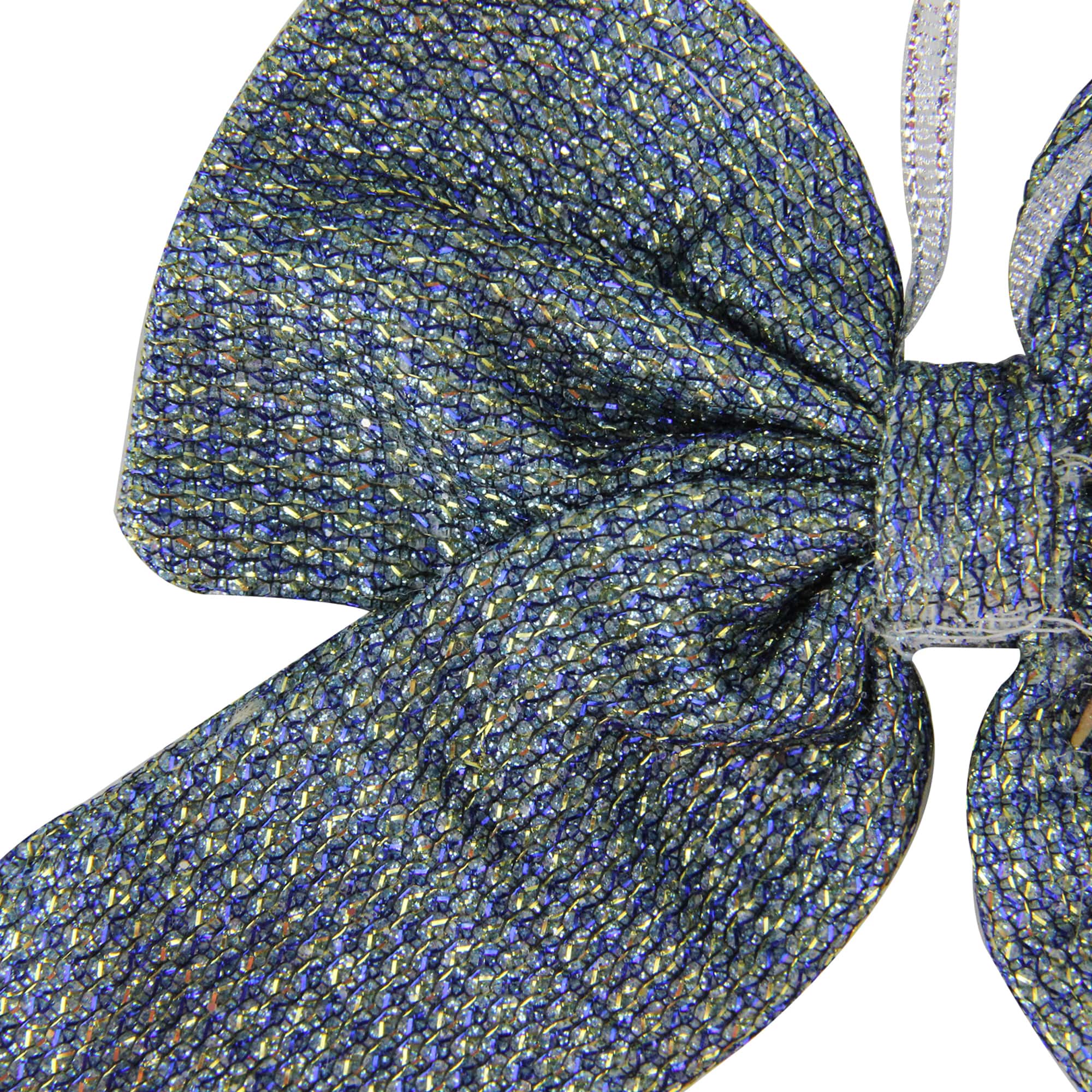 5.25" Blue Double Loop Christmas Bow Wall Décor