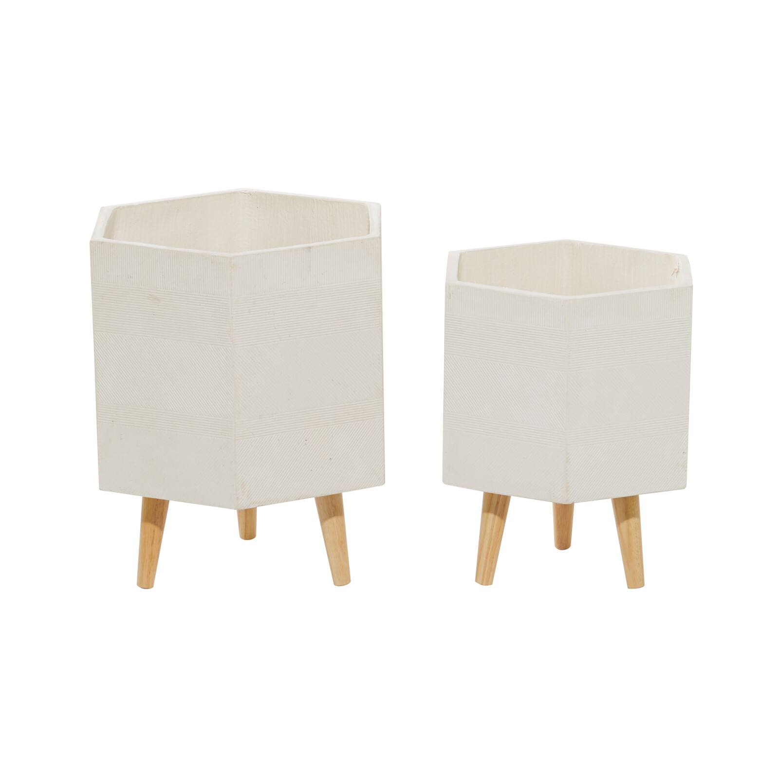 Contemporary Polystone Planter Set
