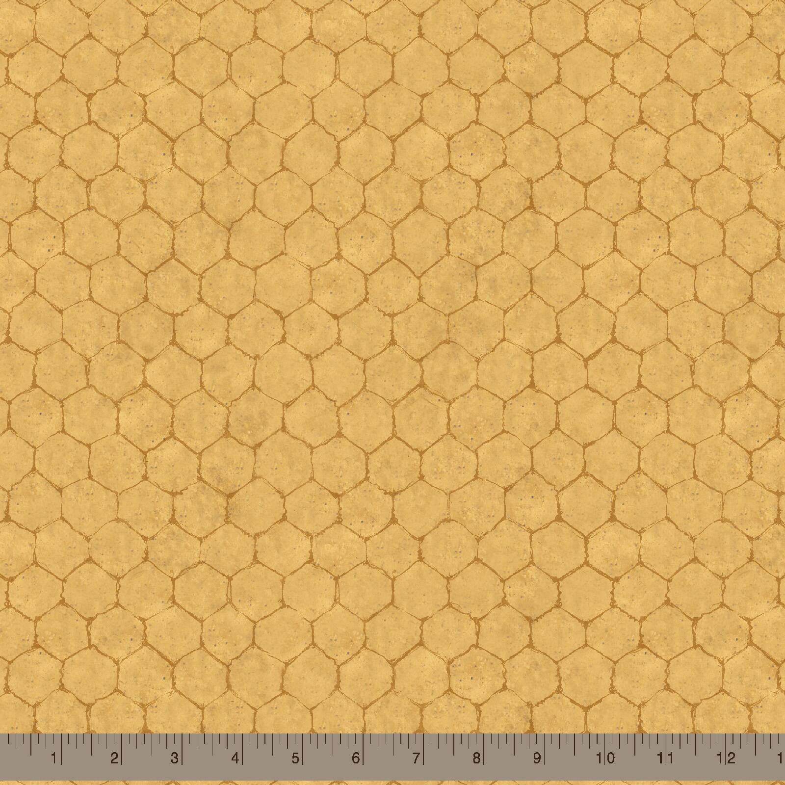 Springs Creative Crown Roost Yellow Chicken Wire Cotton Fabric