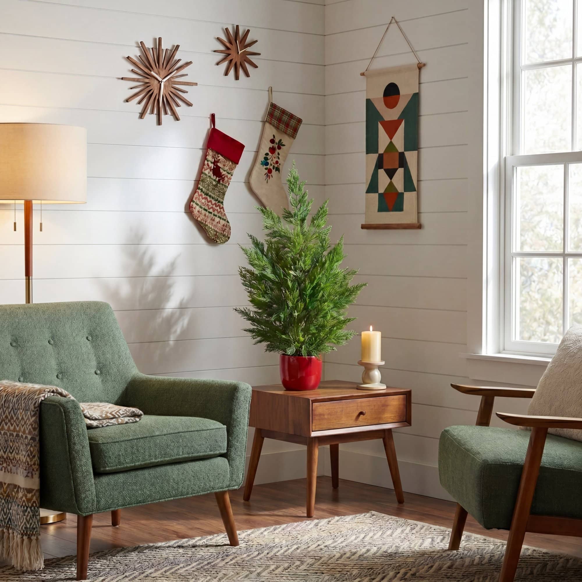 Nearly Natural 26" Artificial Real Touch Cypress Christmas Tree