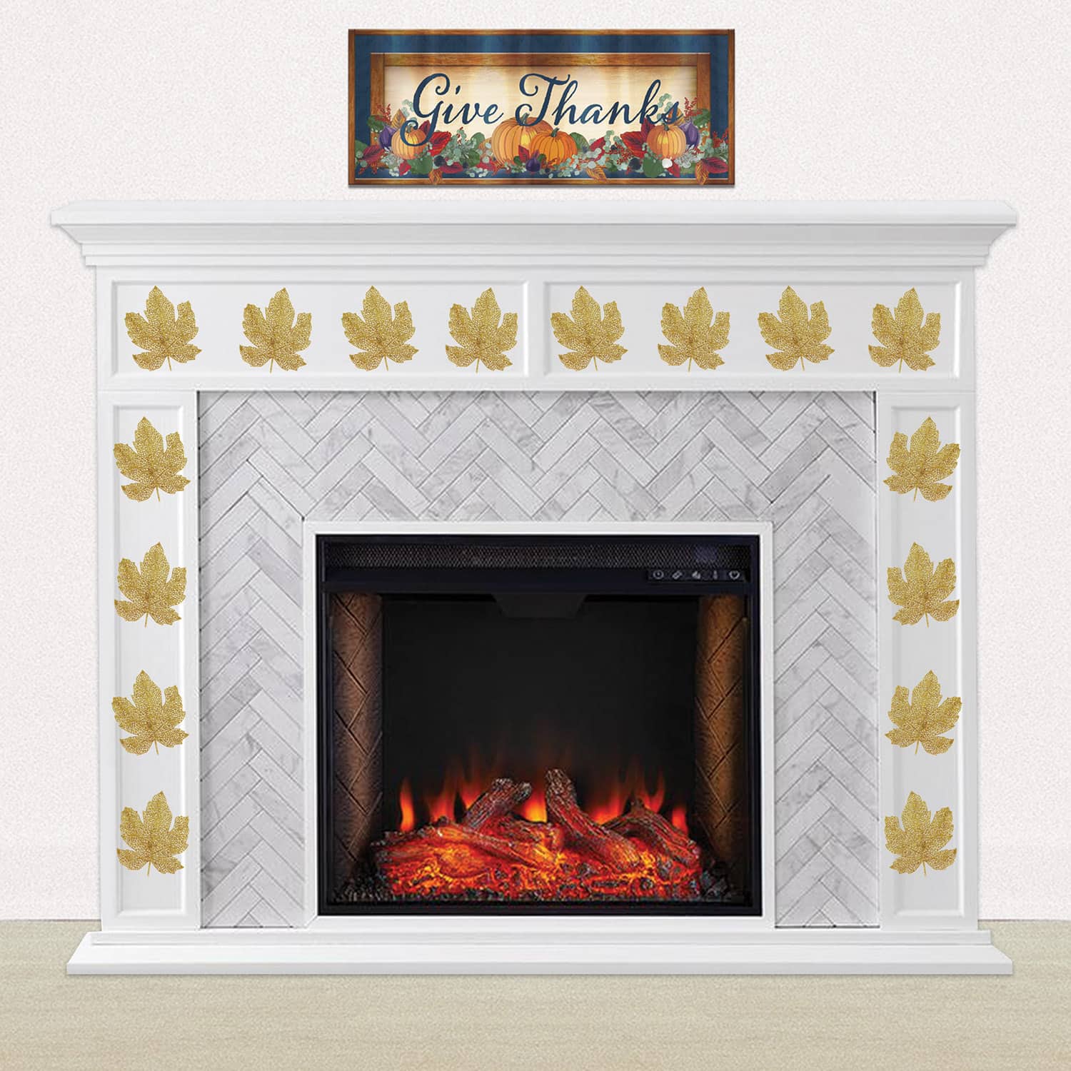 Beistle 7" Glittered Fall Leaves, 8ct.