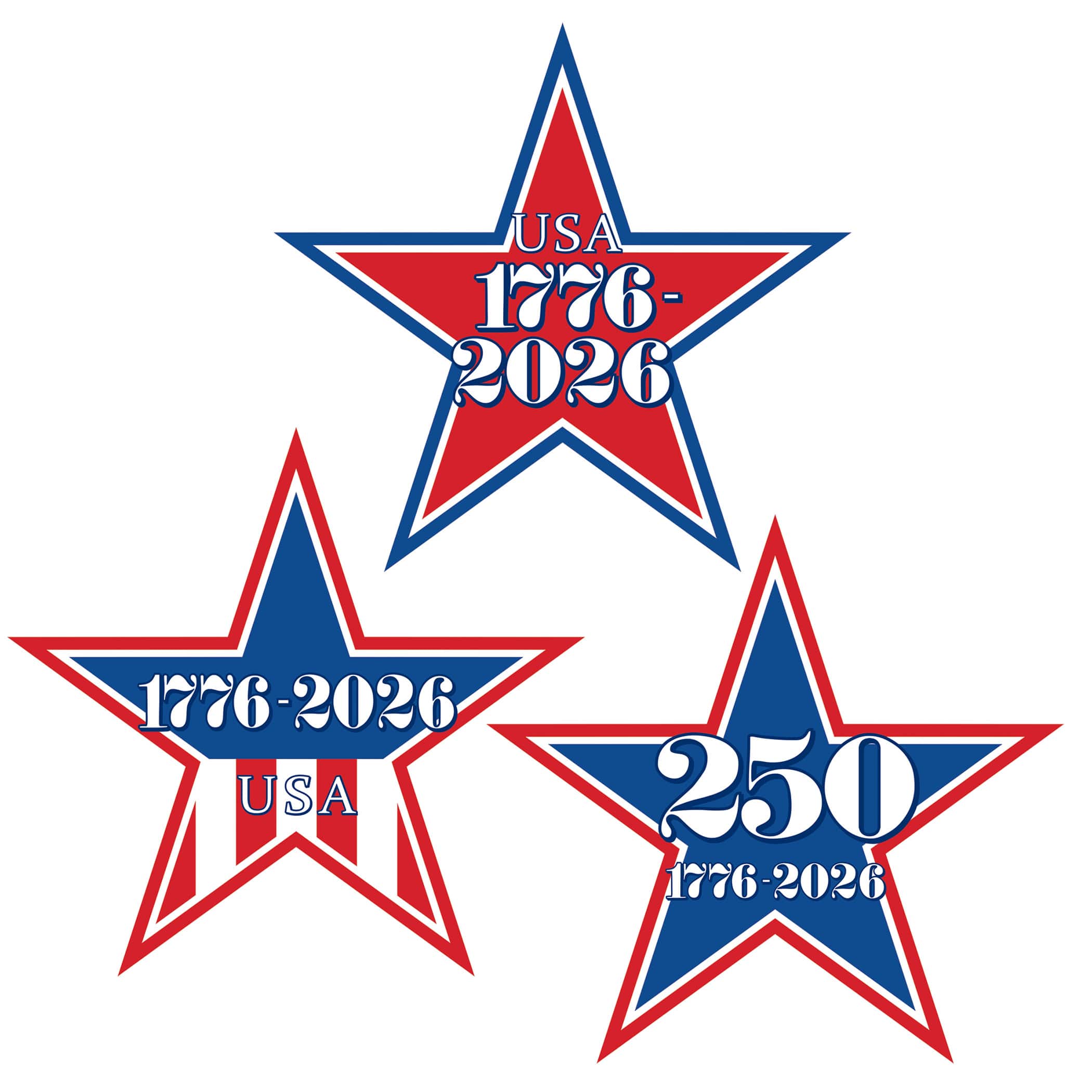 Beistle 5.5" Semiquincentennial Mini Star Cutout Packs, 3ct.