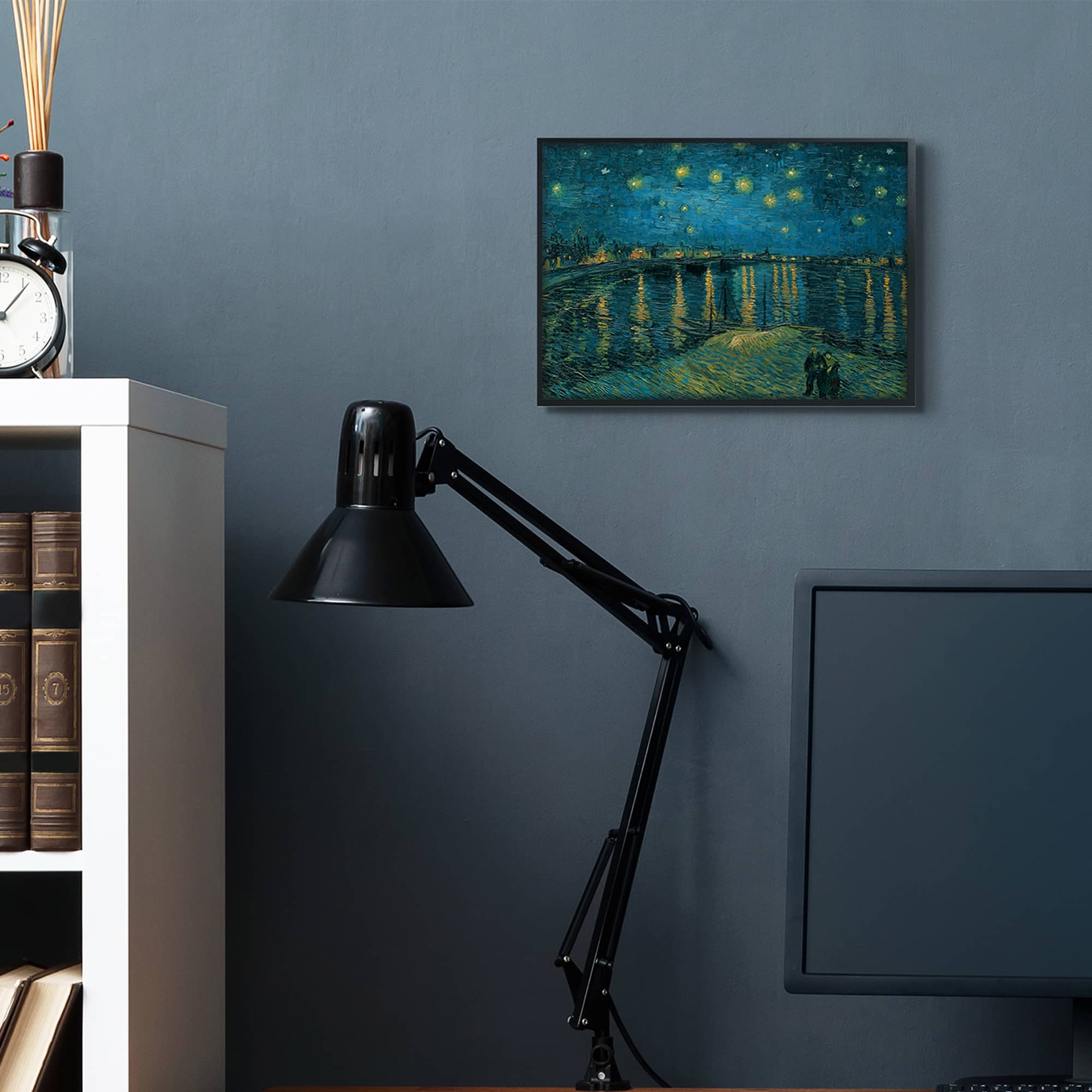Stupell Industries Classic Starry Night Over the Rhone Van Gogh Painting in Frame Wall Art