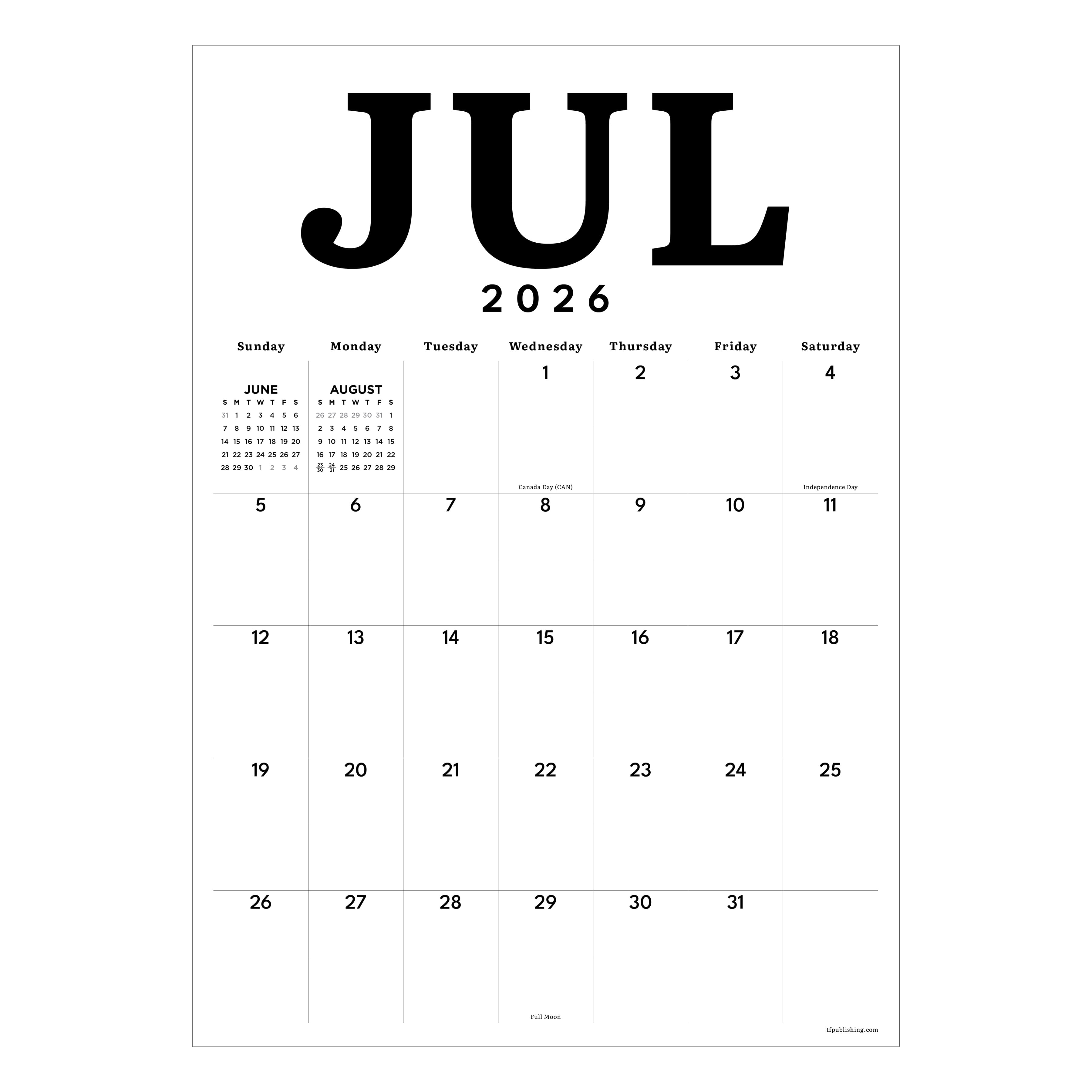 TF Publishing Medium 2026-27 Art Poster Wall Calendar