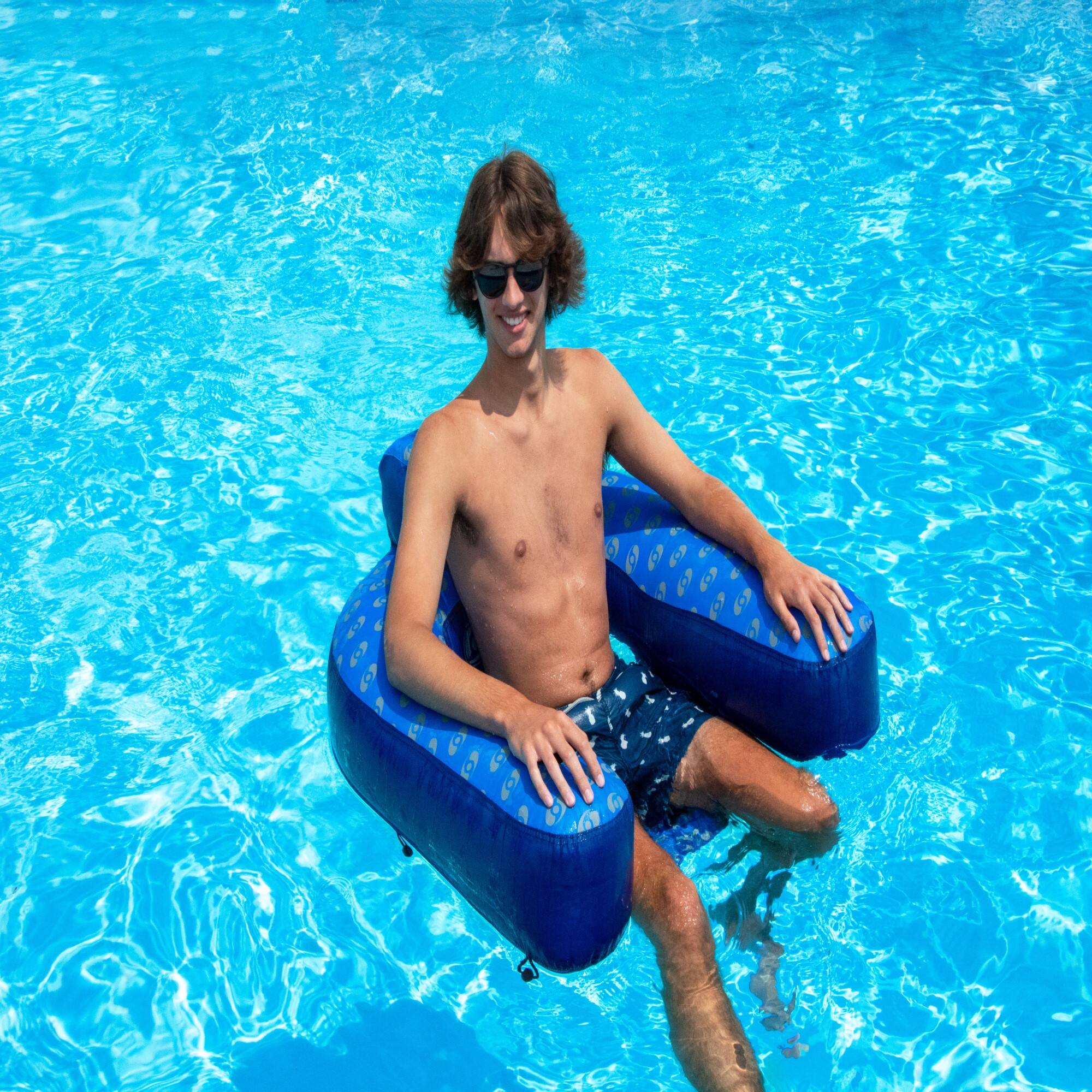 Solstice 4ft. Blue Inflatable Pool Hammock Chair Lounger