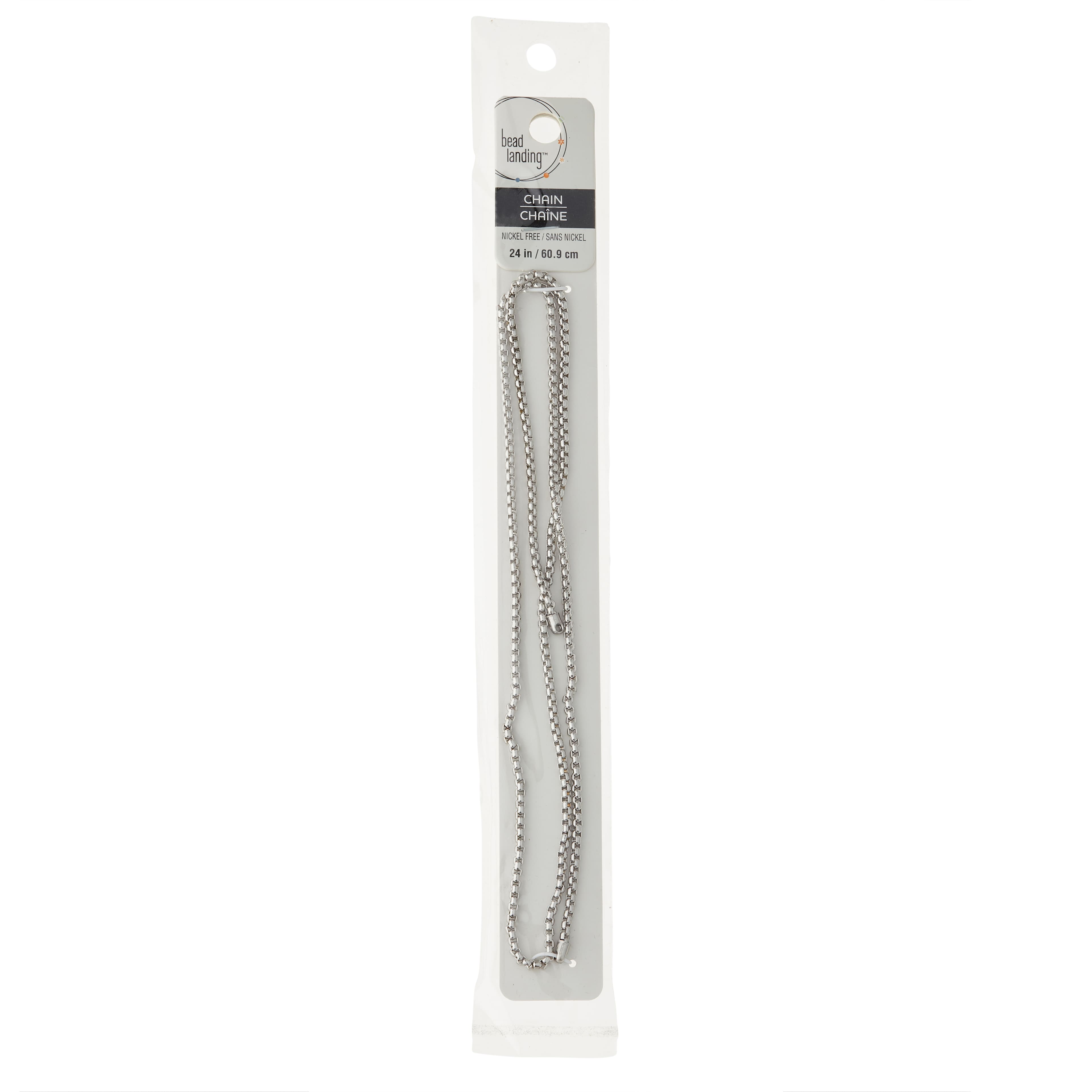 12 Pack: 24" Rhodium Box Chain by Bead Landing™