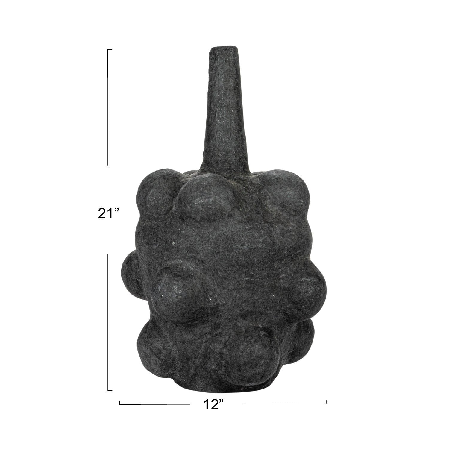 Hello Honey® 21" Black Handmade Paper mache Bubble Vase with Distressed Finish