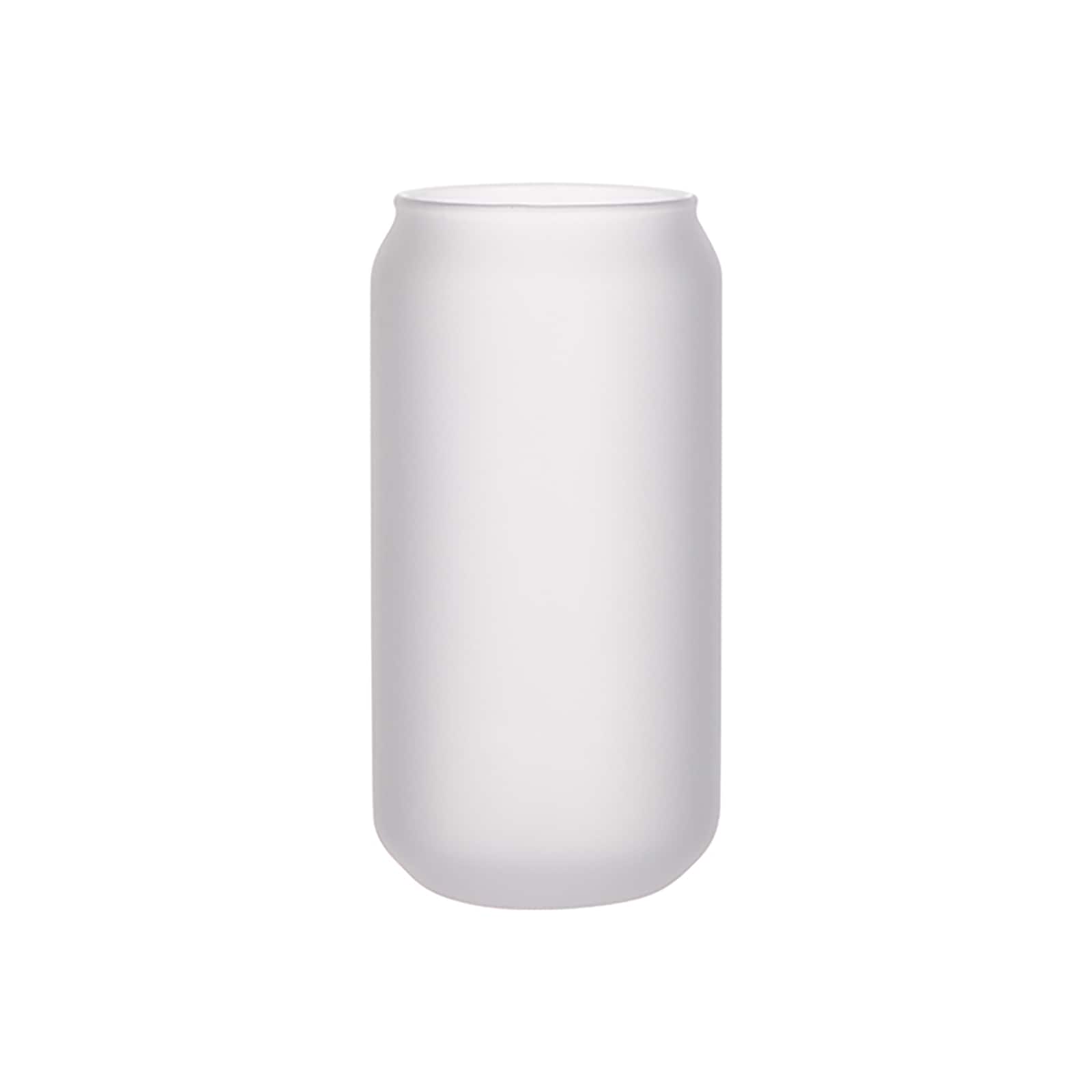 Craft Express 6ct. 18oz. Frosted White Glass Mug with Clear Glass Straw