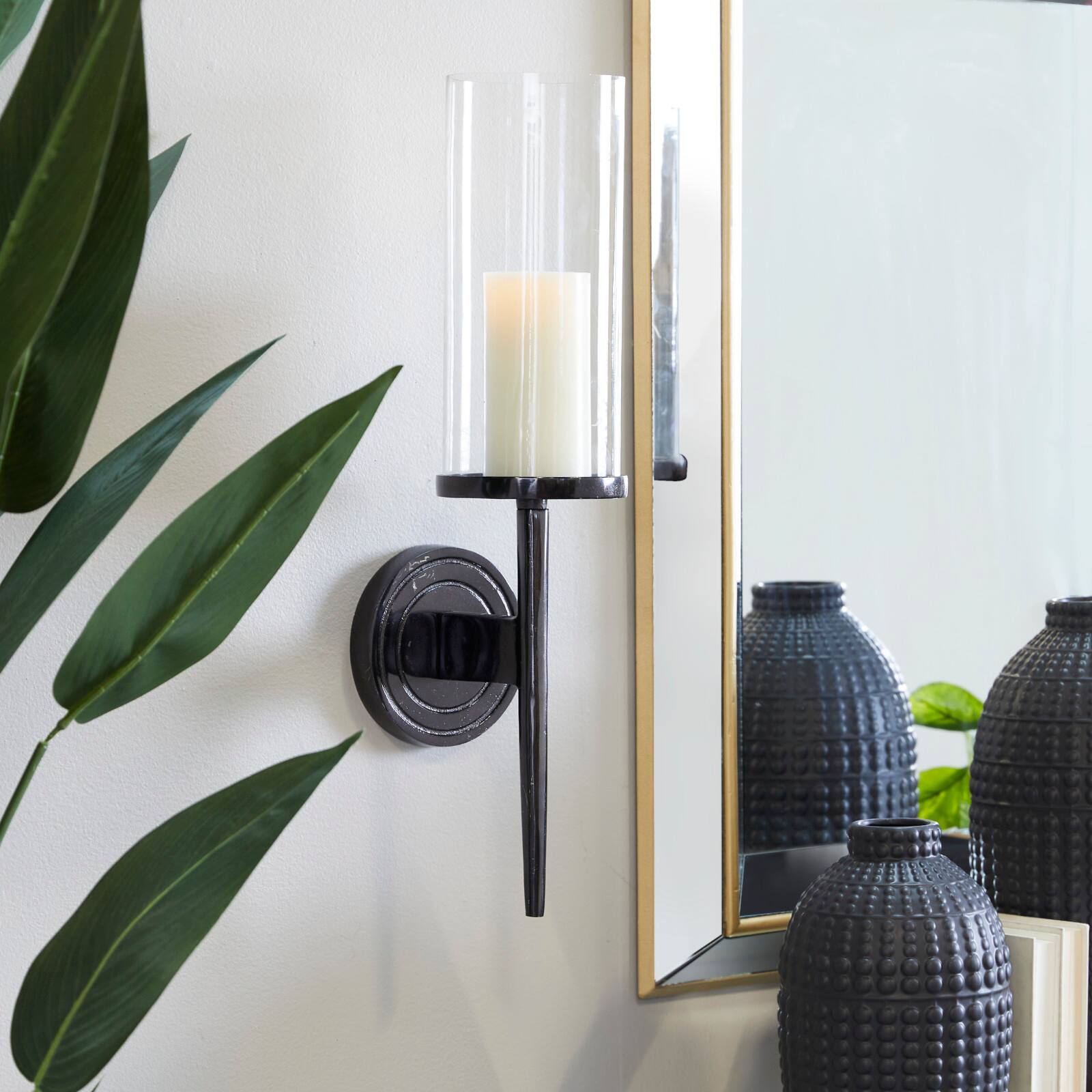 23" Black Modern Wall Sconce