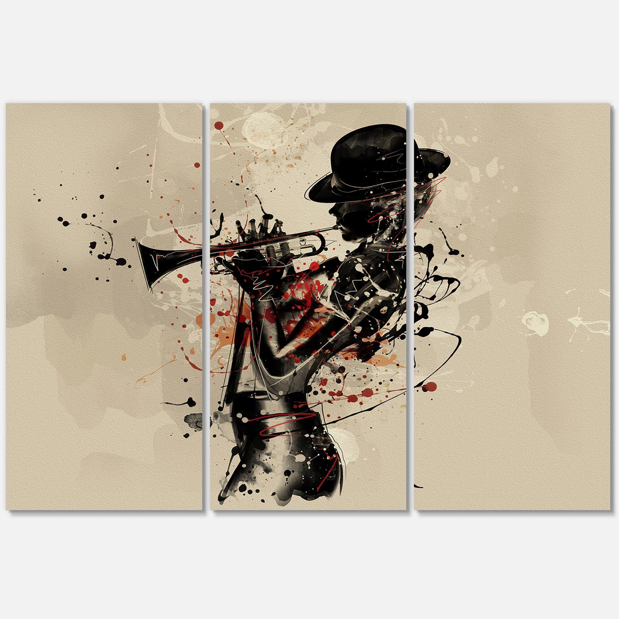 Designart - Woman Playing Jazz Trumpet