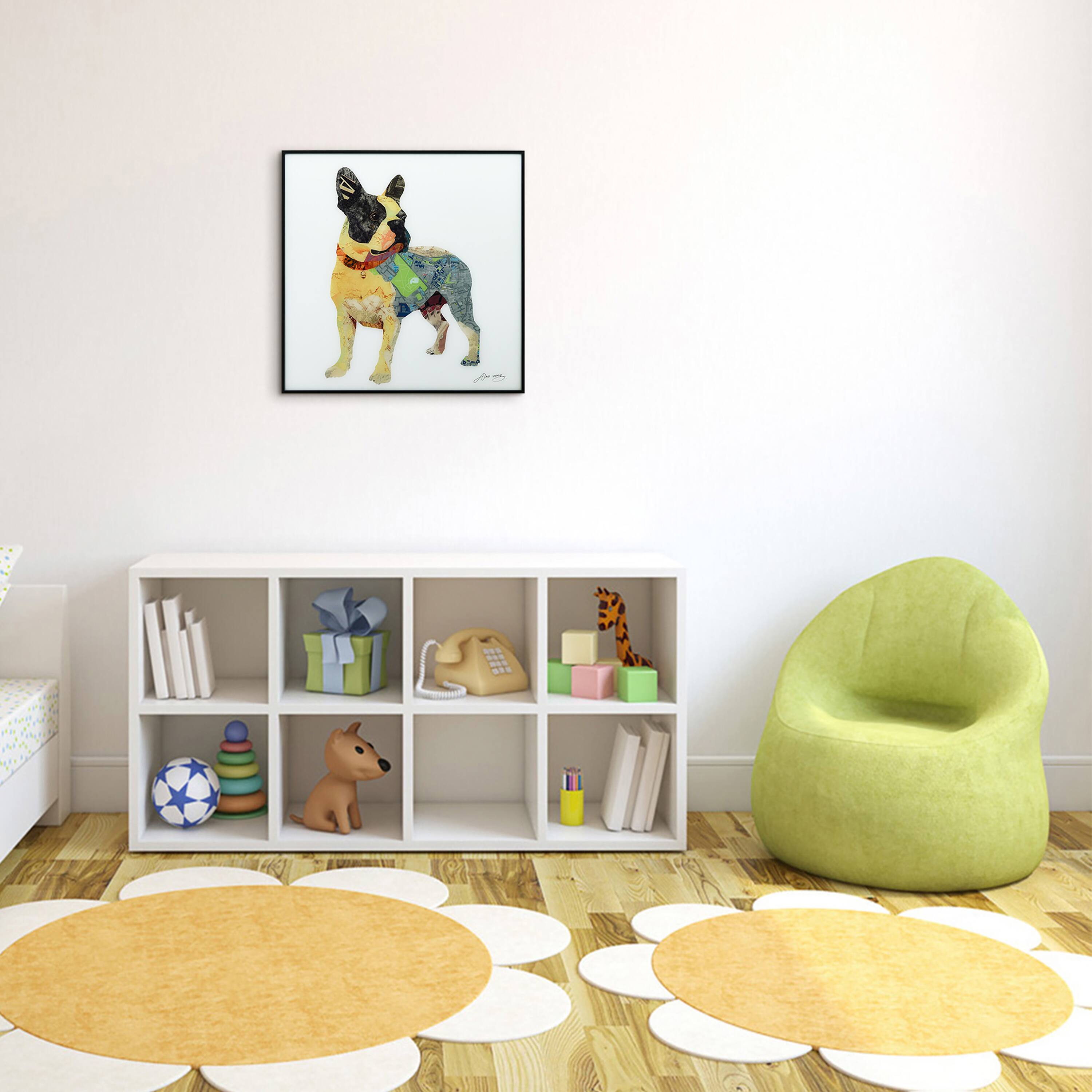 Empire Art Direct 24" x 24" Boston Terrier Reverse Printed Glass Encased Framed Wall Art