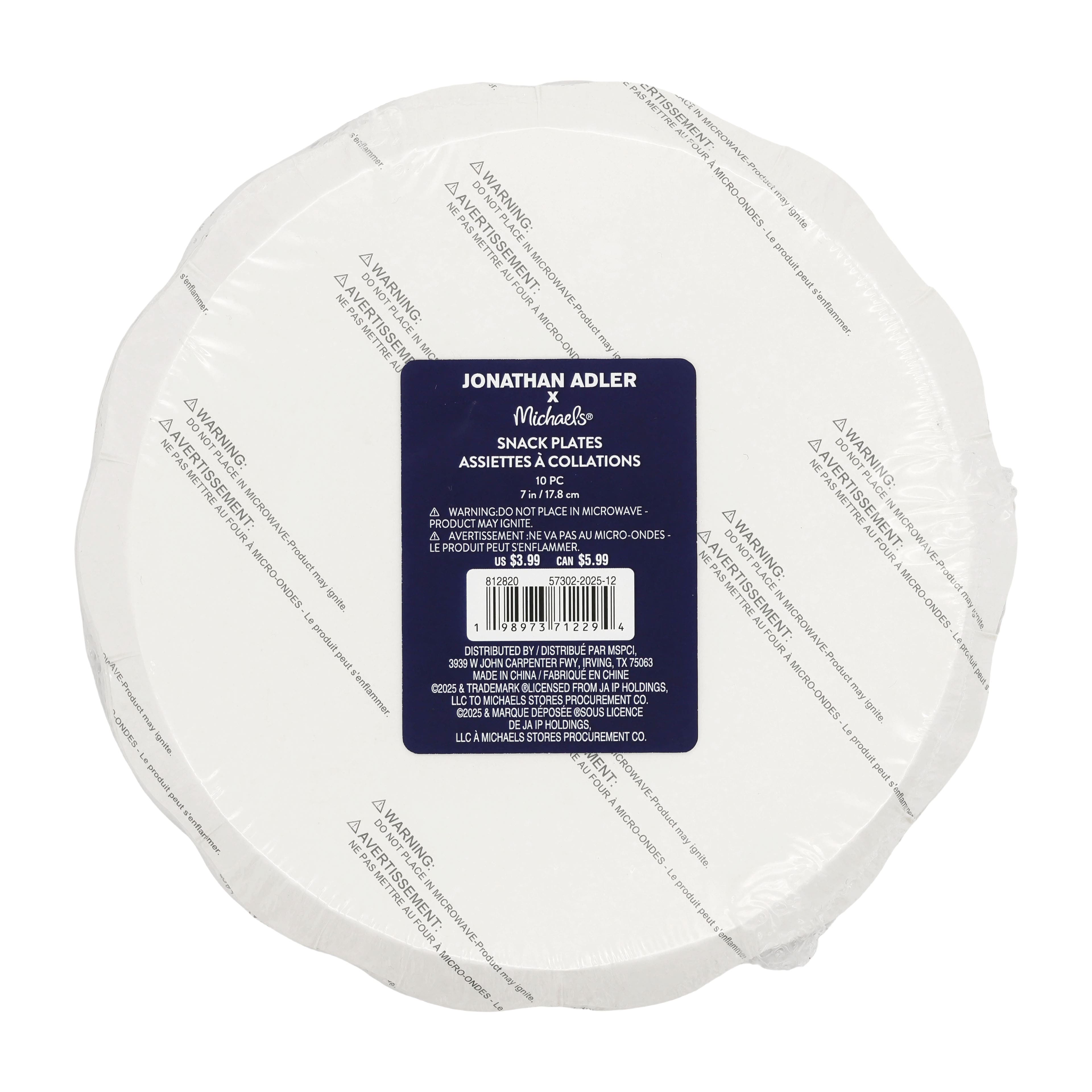 Jonathan Adler x Michaels 7" Bonjour Paper Snack Plates, 10ct.