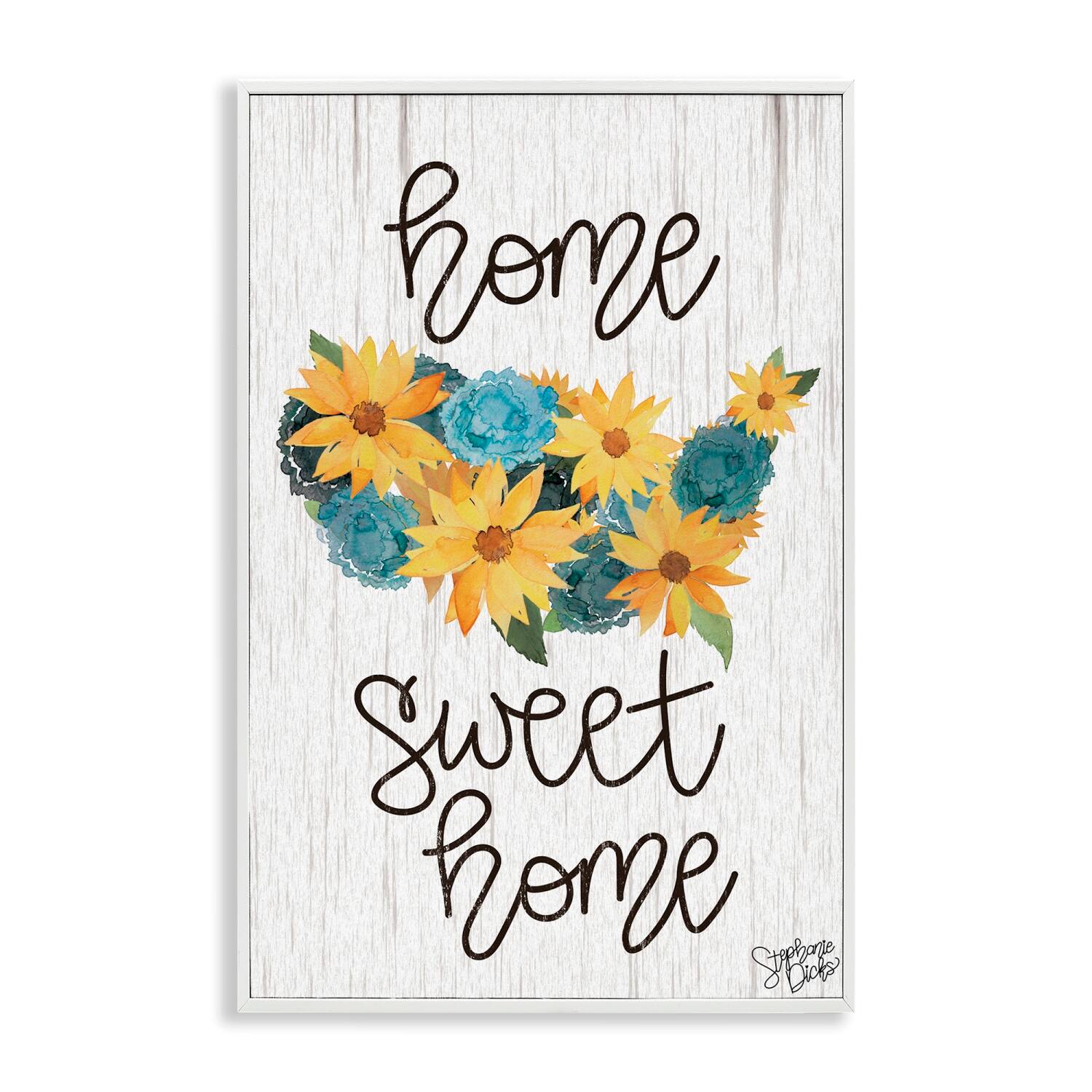 Stupell Industries Floral Americana Phrase Framed Giclee Art