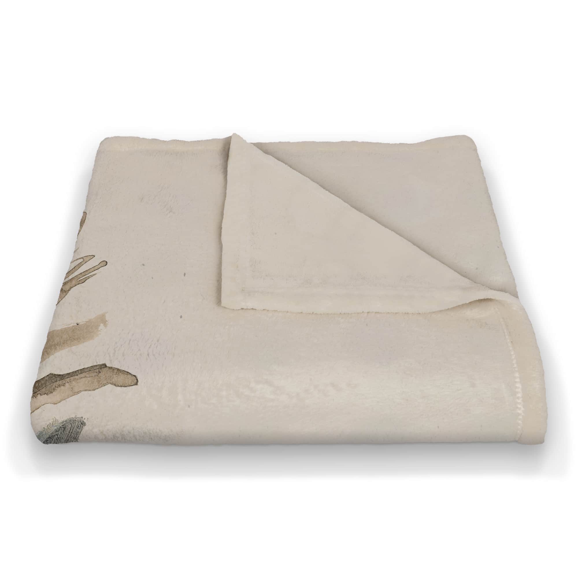 Modern Transitional Flowers 50" x 60" Coral Fleece Blanket