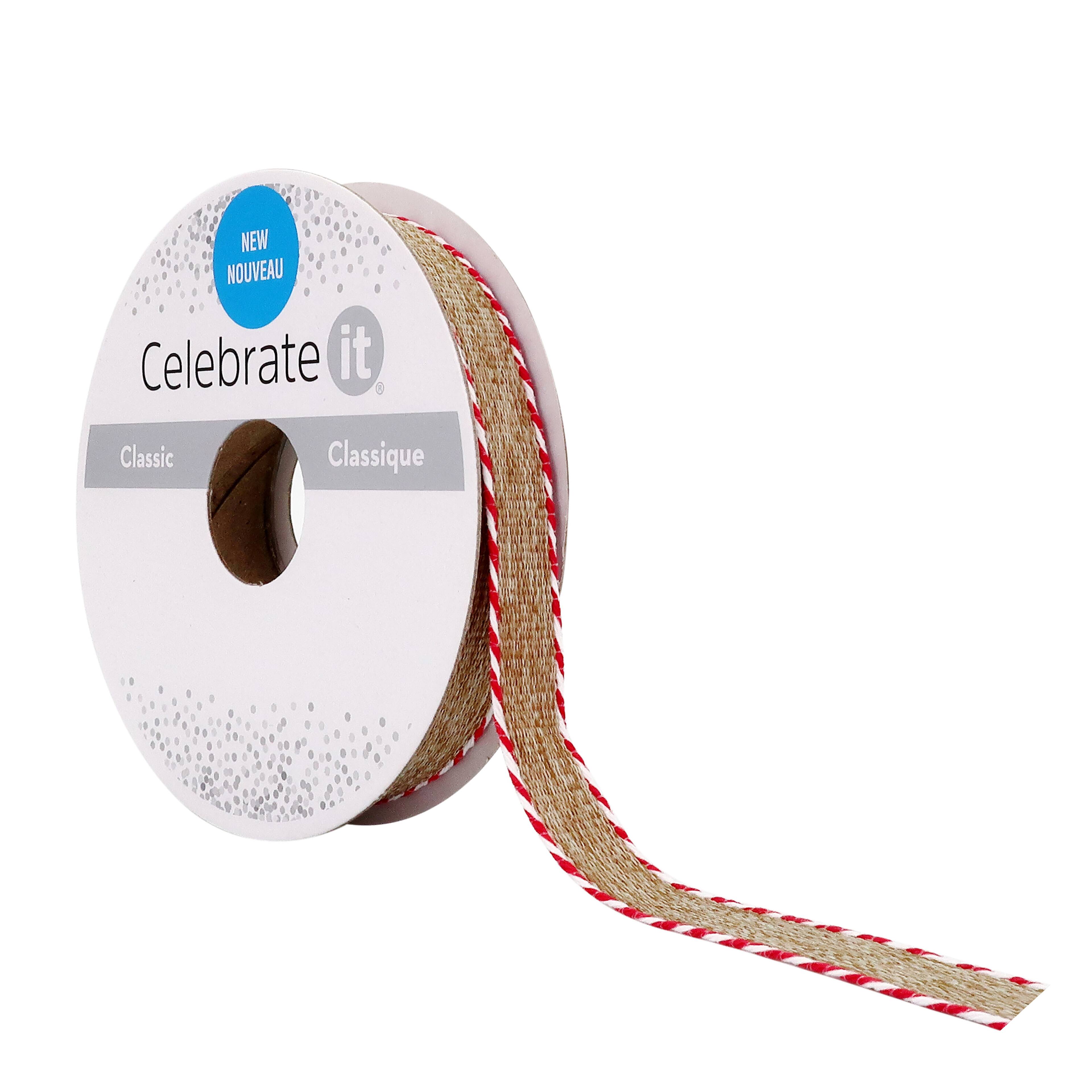 3/8'' x 7yd. Linen Twist Edge Ribbon by Celebrate It
