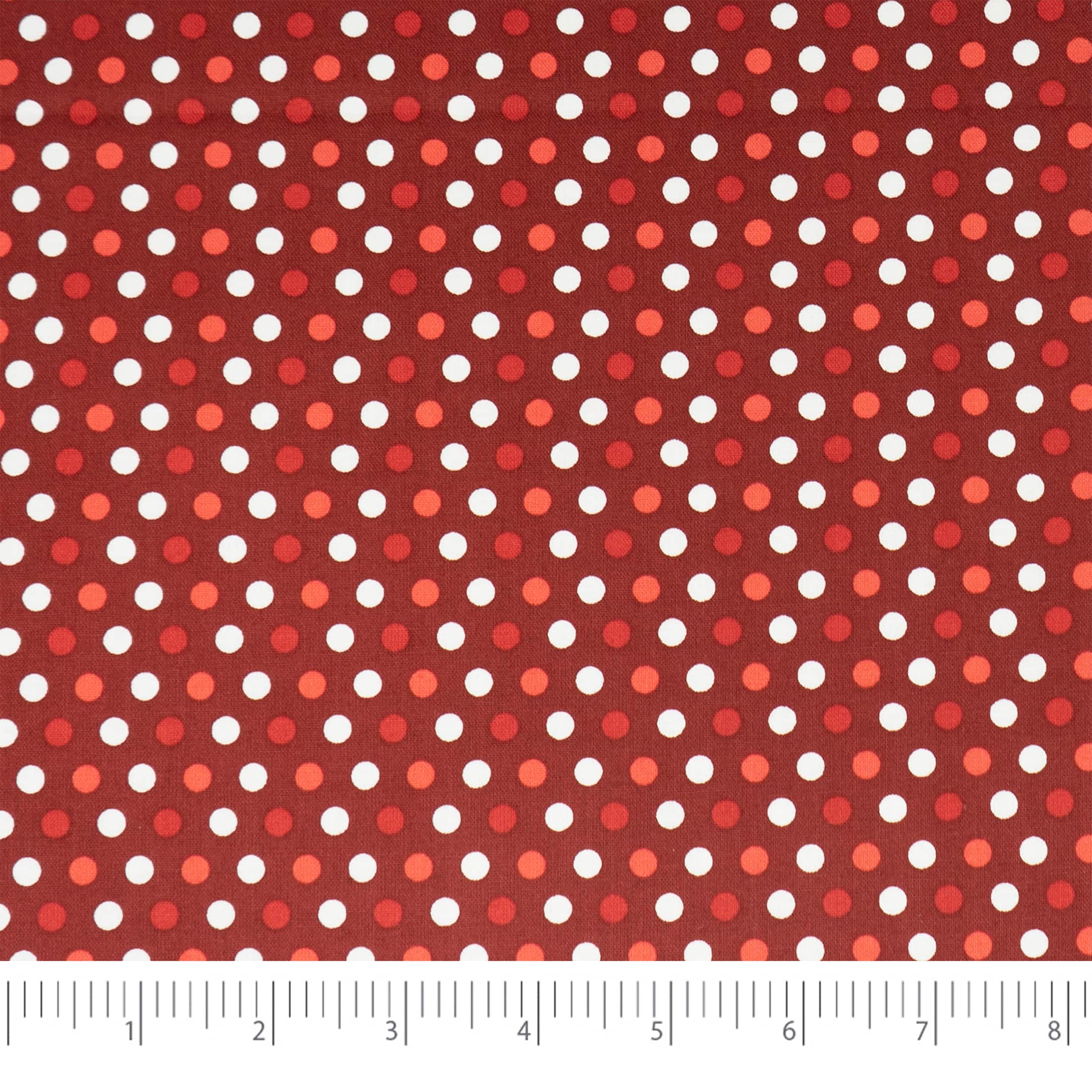 SINGER Red & White Polka Dots Print Cotton Fabric