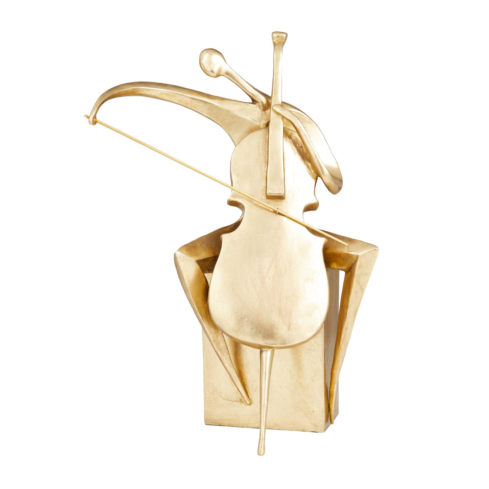 Gold Polystone Contemporary Sculpture, 17" x 12" x 7"