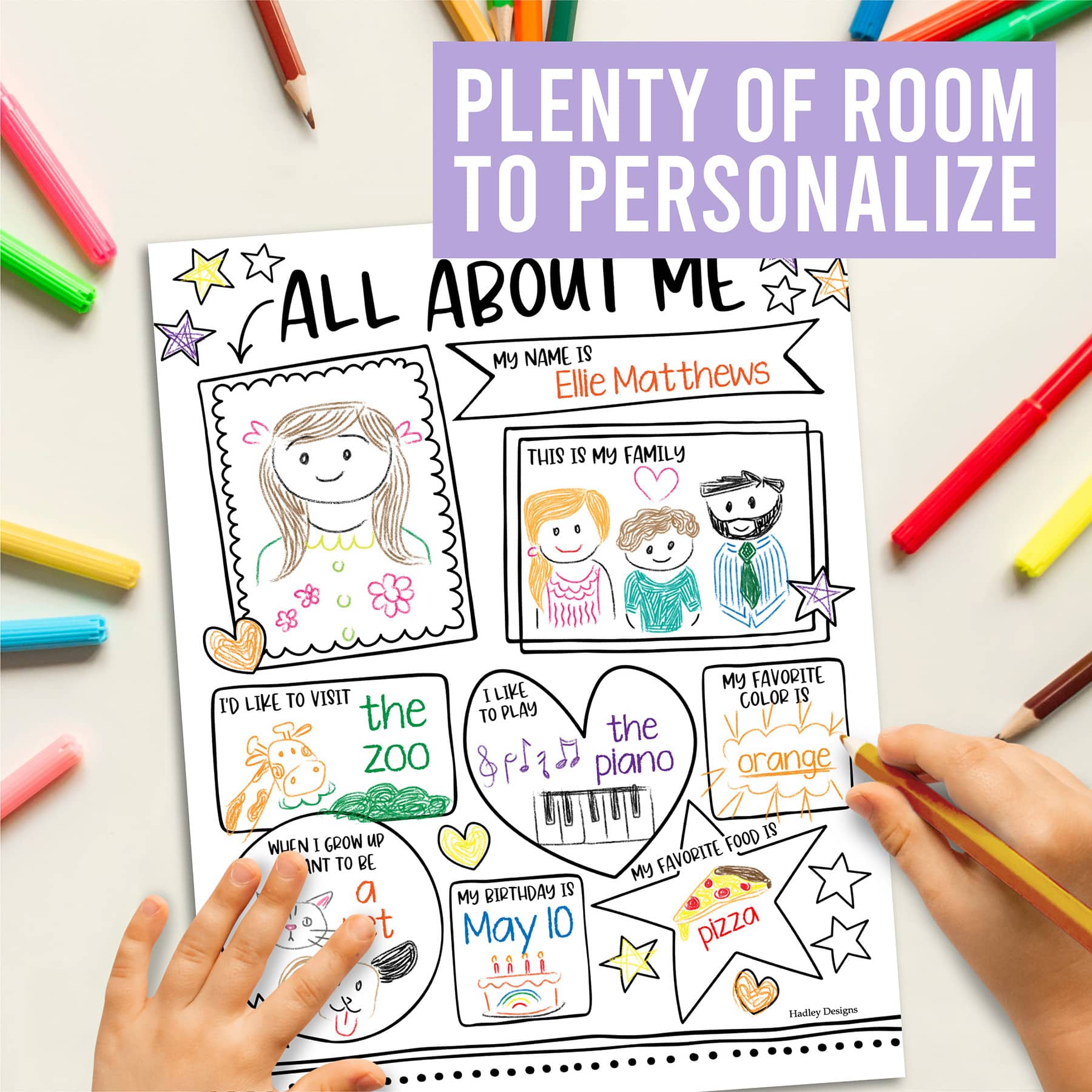 Hadley Designs 11" x 14" Star Student Read All About Me Posters, 20ct.