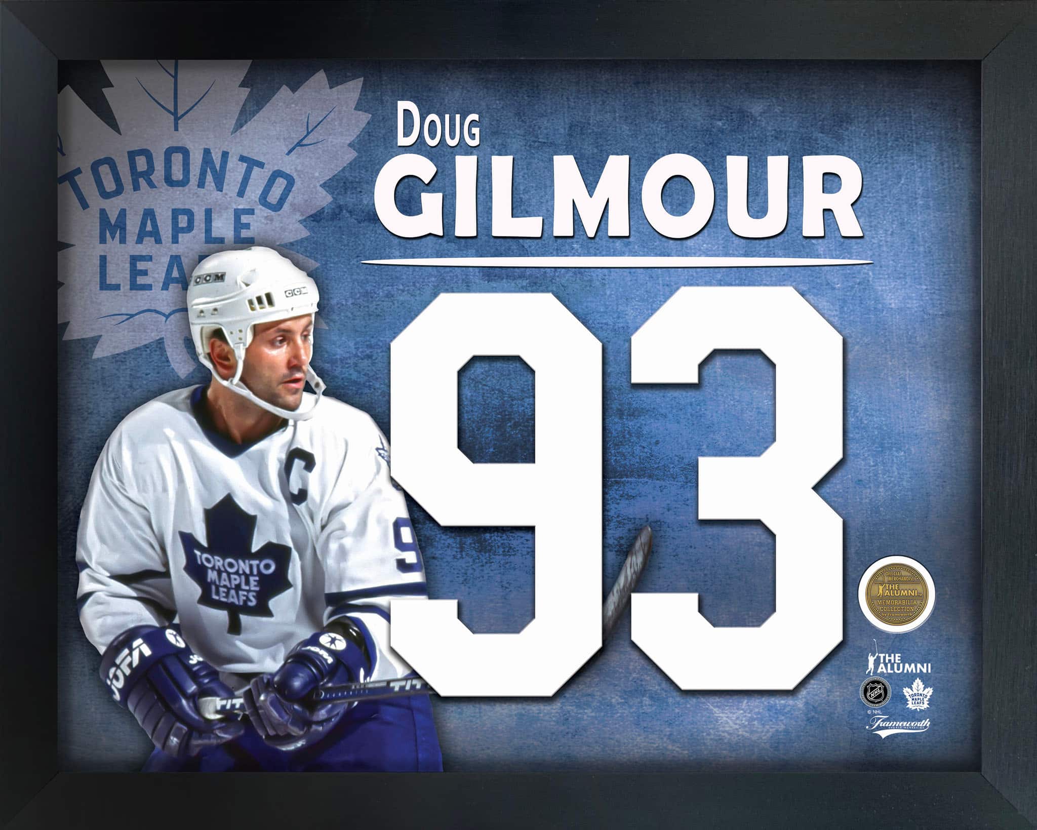 Doug Gilmour 16" x 20" Jersey Number Frame Toronto Maple Leafs