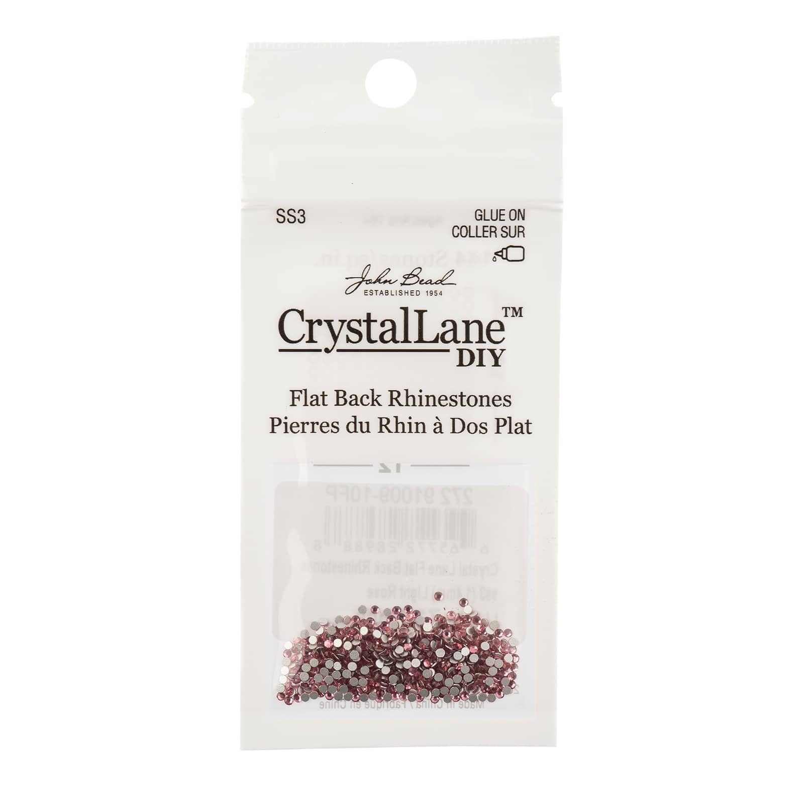 Crystal Lane DIY SS3 Round Glass Flatback Rhinestones, 720ct.