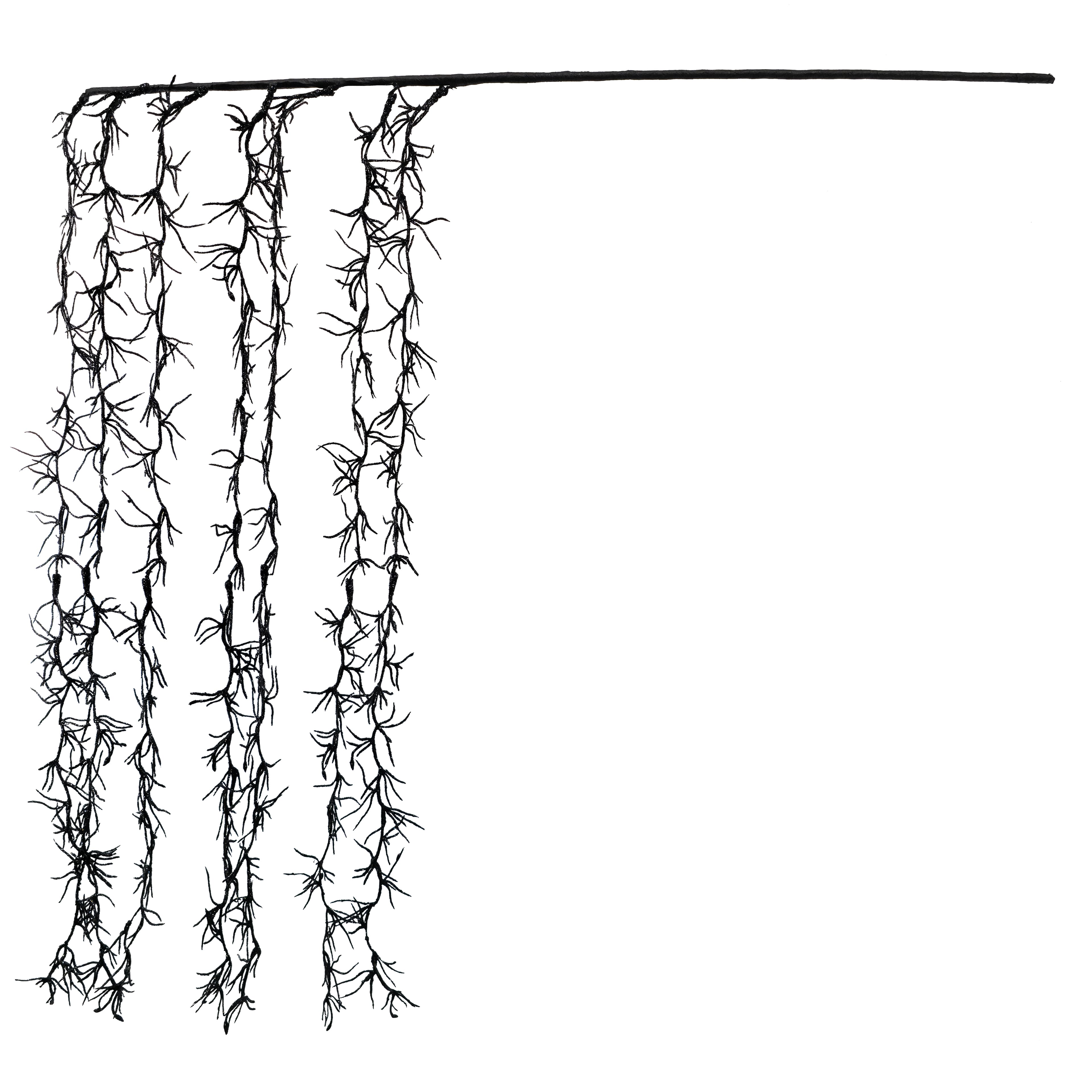 34" Black Hanging Leaves Stem by Ashland®