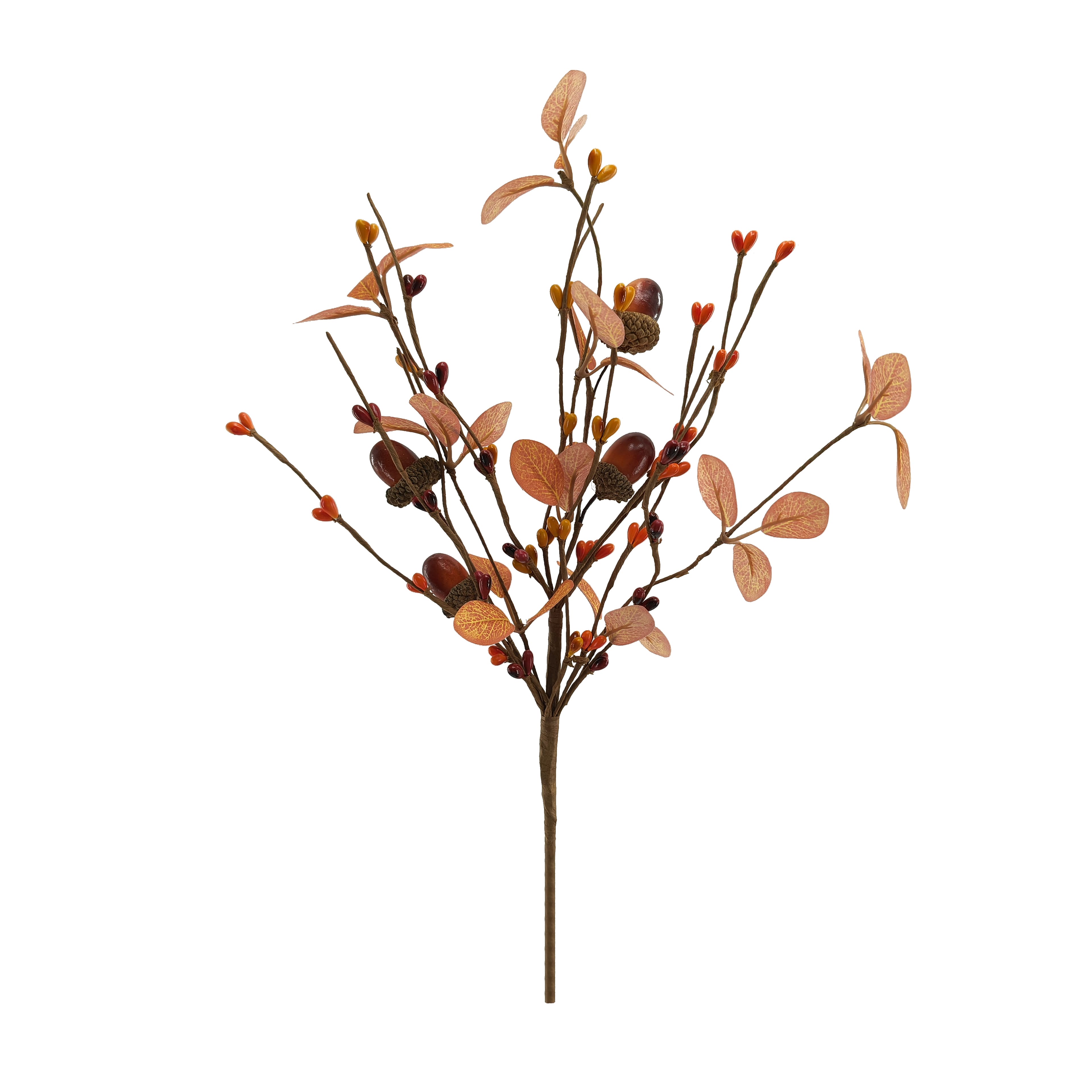 12" Orange & Red Acorn Leaves Pick by Ashland®