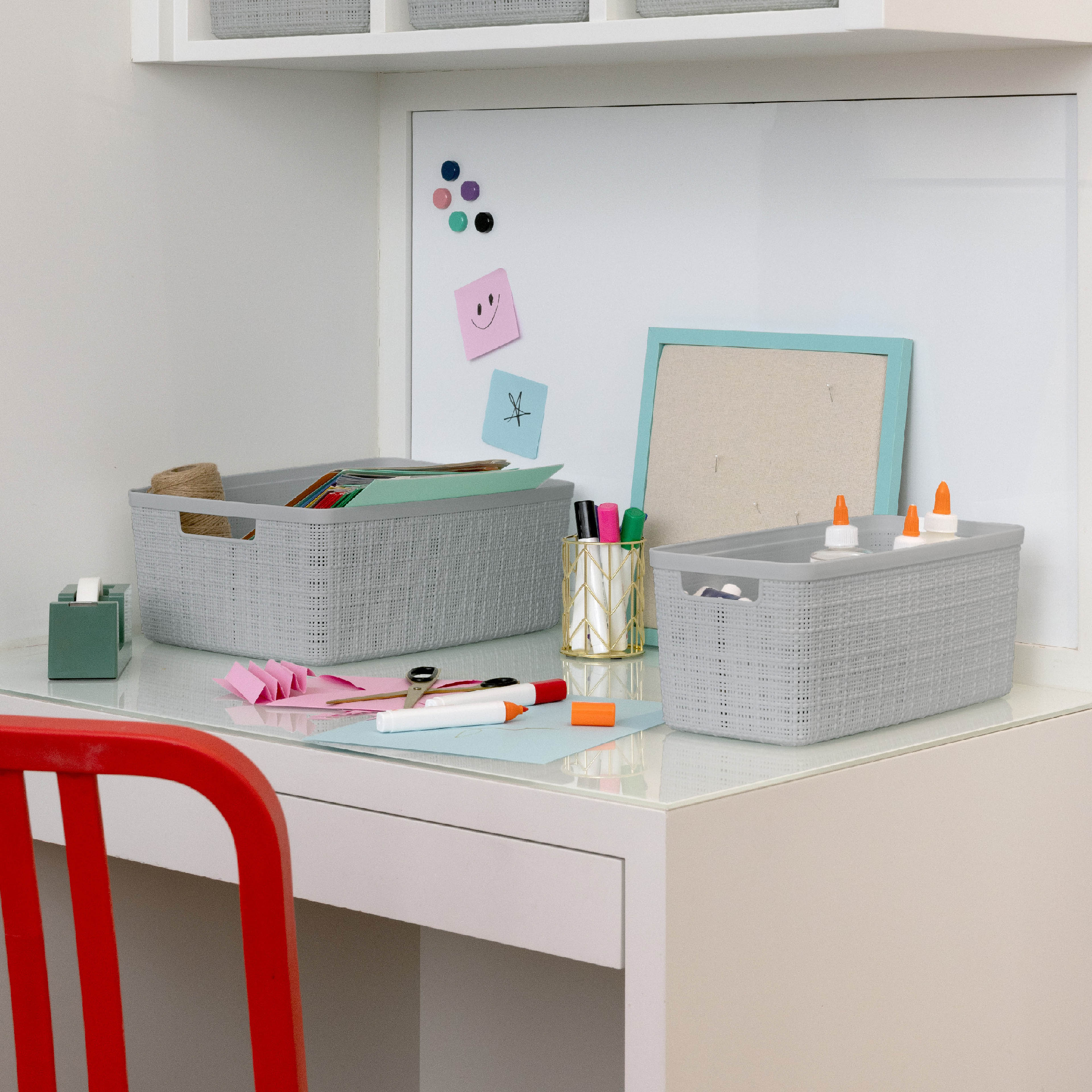 Curver® Jute Gray Plastic Storage Basket Organizer